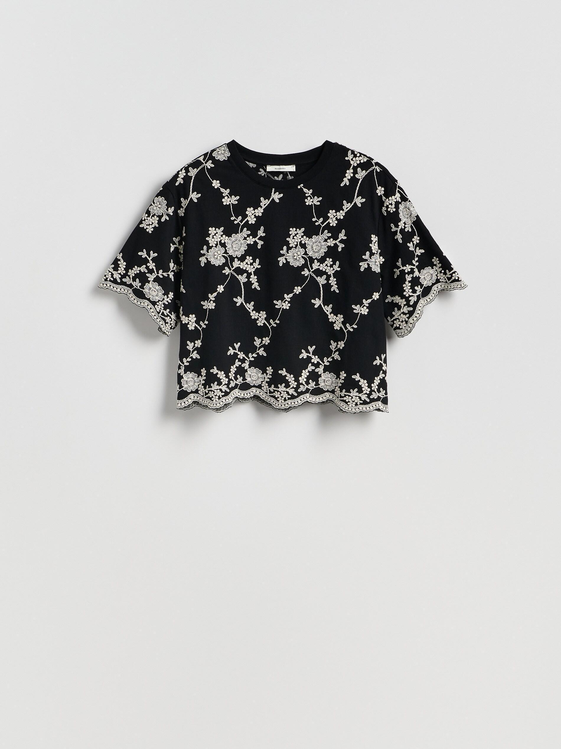 Black Round Neck Blouse, Black, large image number 4