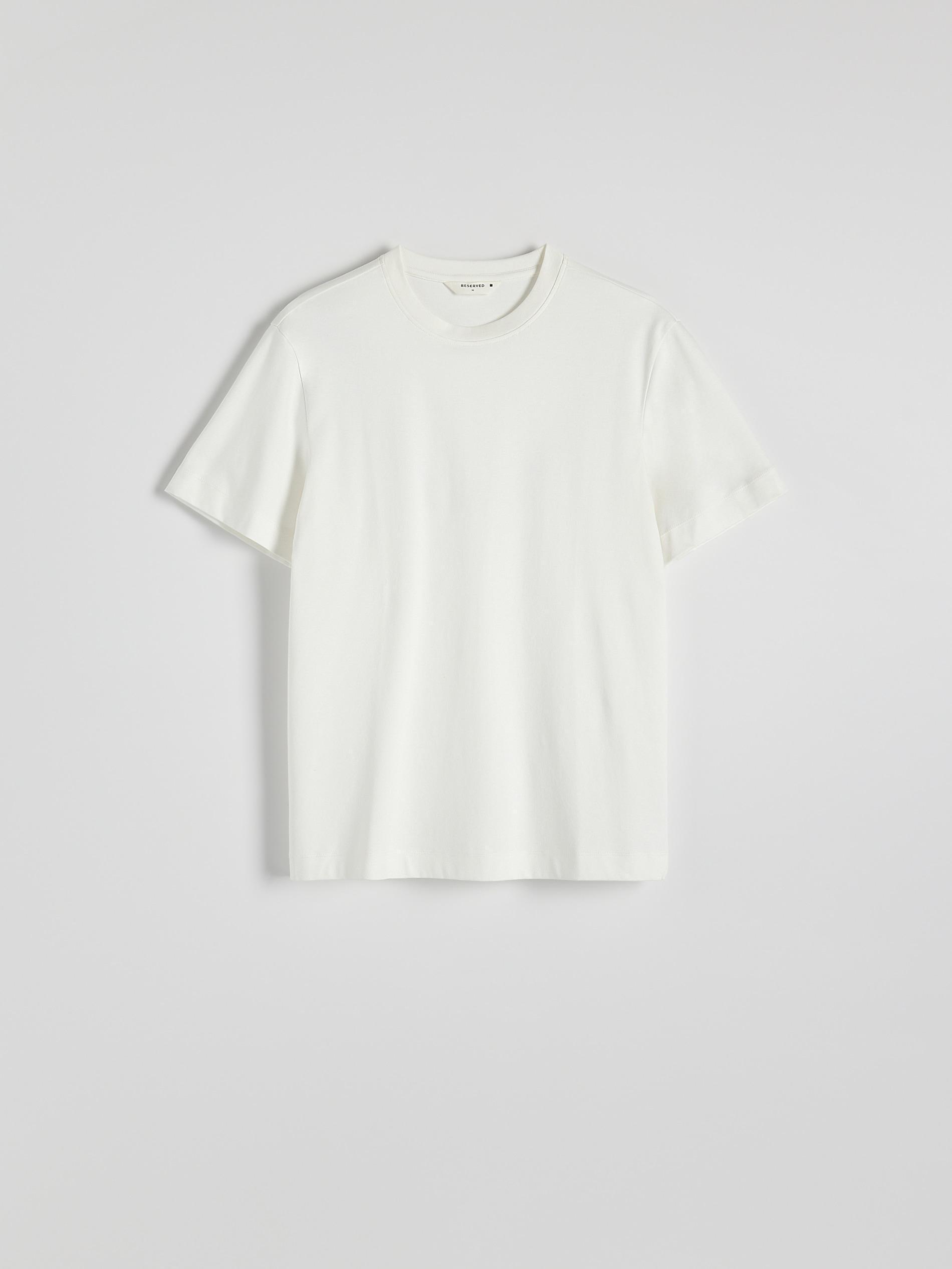 Cream Regular Fit T-Shirt Made Of Mercerized Cotton, , large image number 5