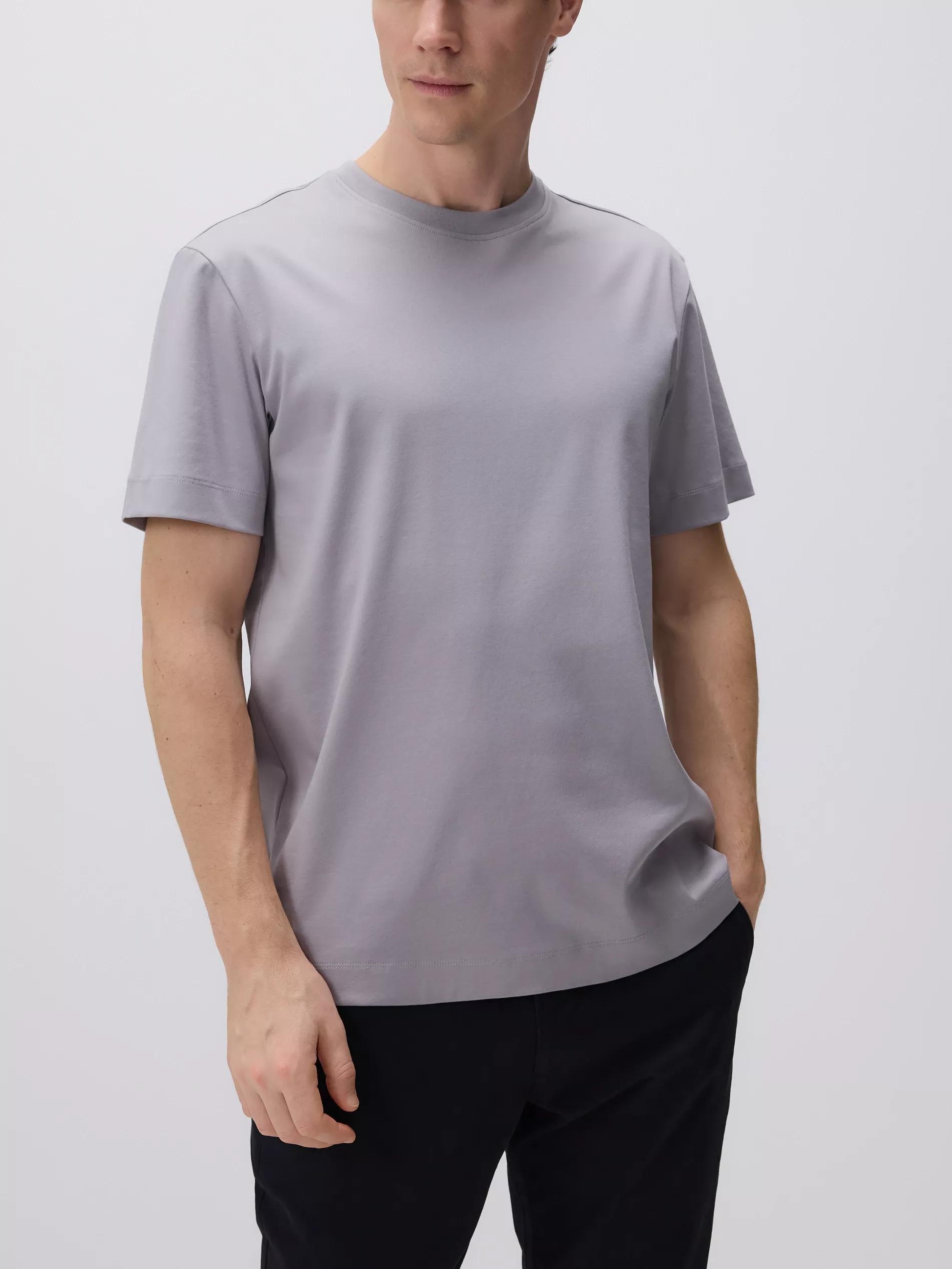 Grey Regular Fit T-Shirt Made Of Mercerized Cotton, , large image number 0