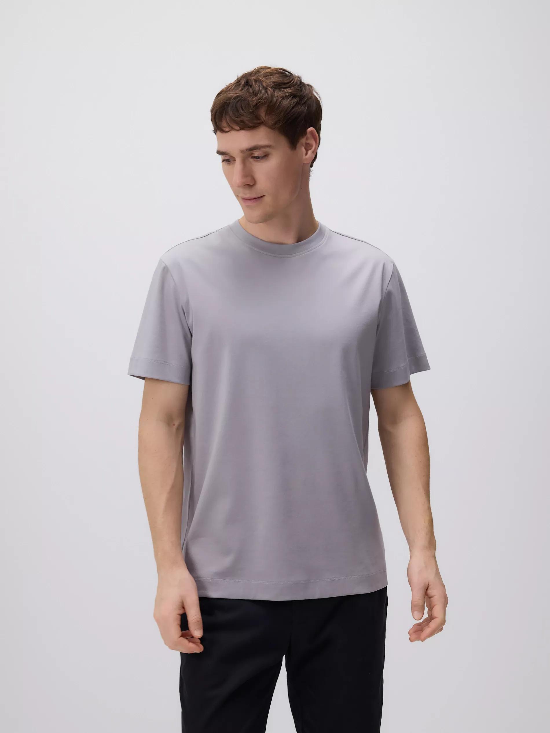 Grey Regular Fit T-Shirt Made Of Mercerized Cotton, , large image number 2