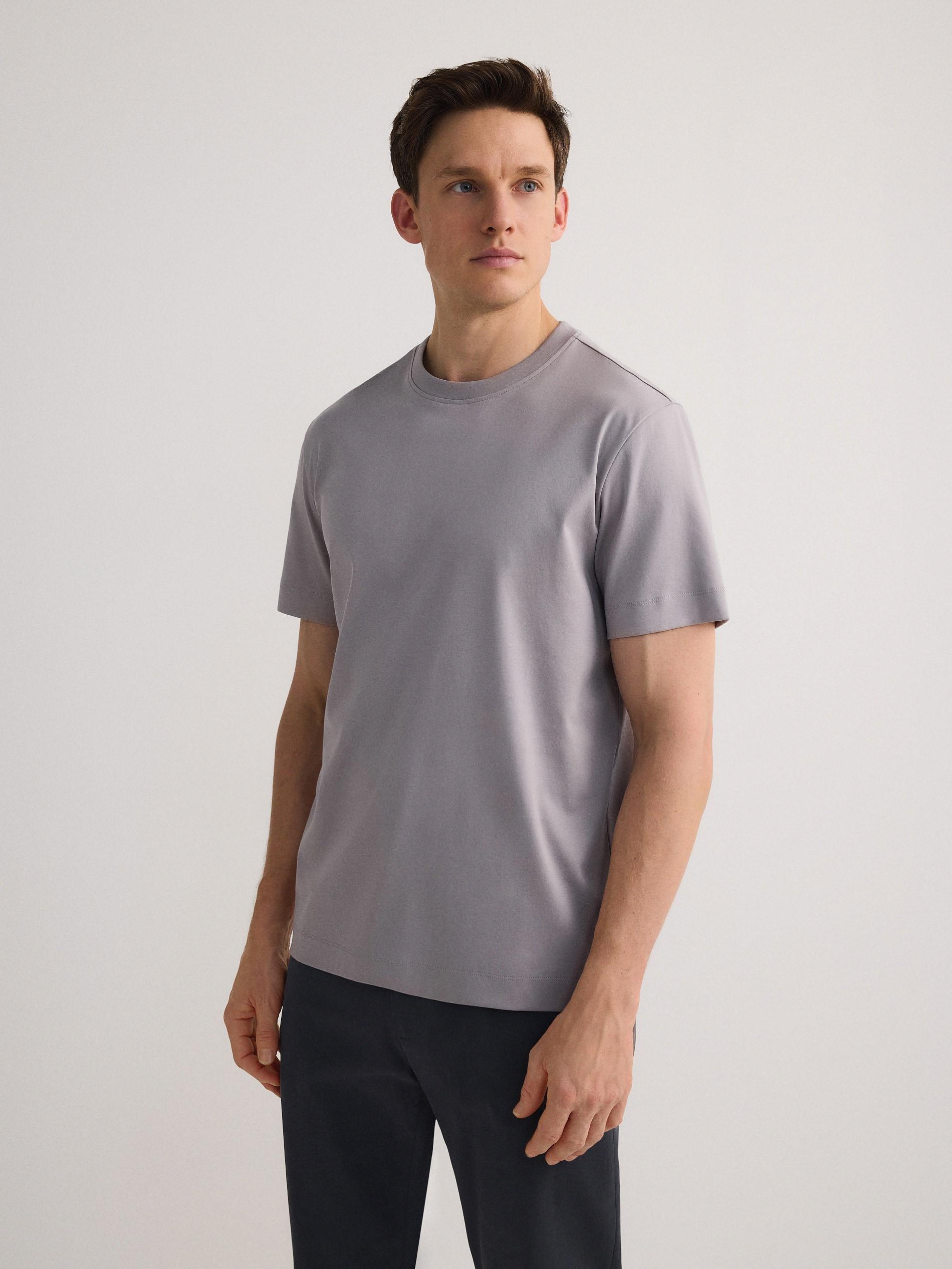 Grey Regular Fit T-Shirt Made Of Mercerized Cotton, , large image number 2