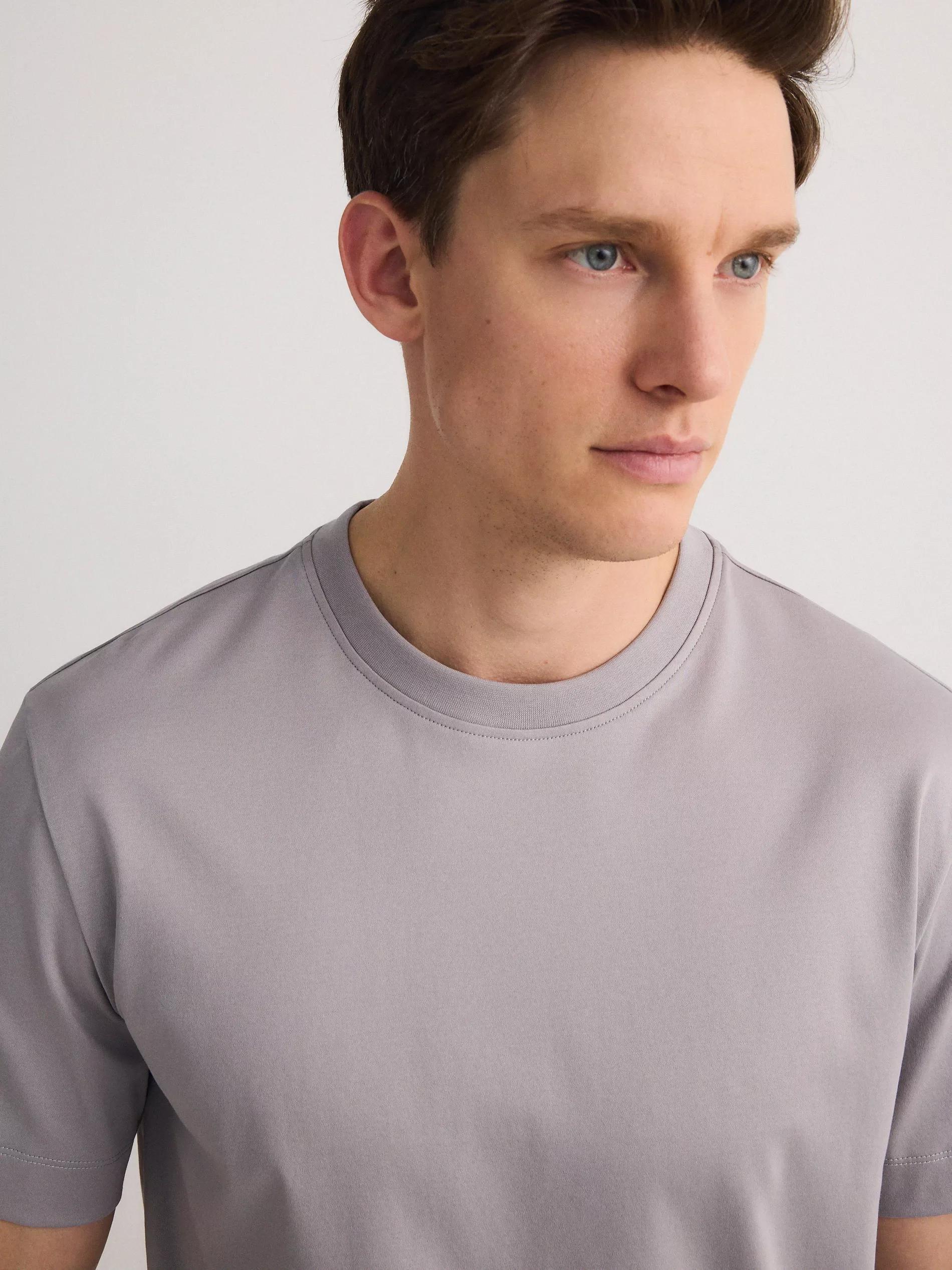 Grey Regular Fit T-Shirt Made Of Mercerized Cotton, , large image number 3