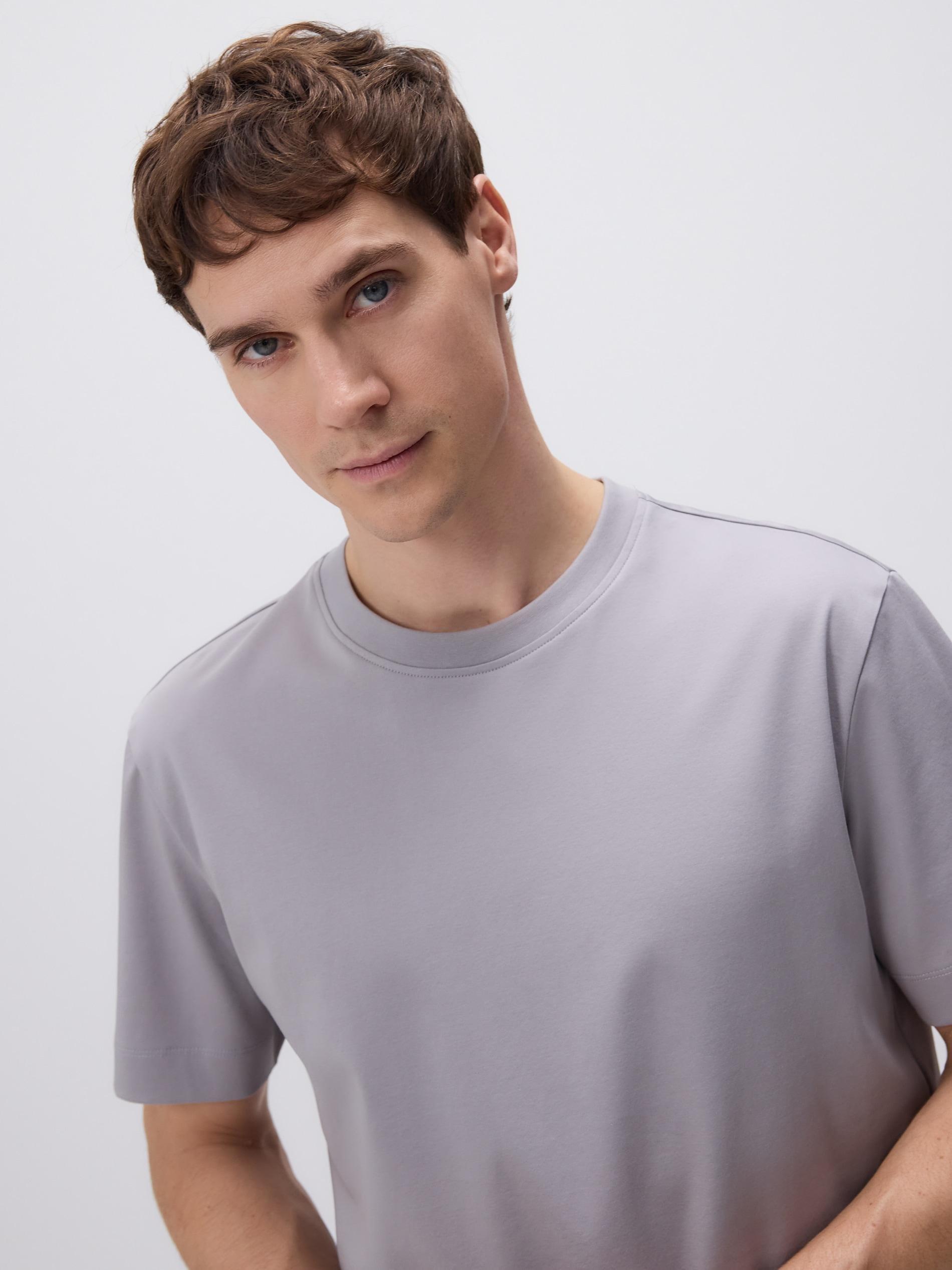 Grey Regular Fit T-Shirt Made Of Mercerized Cotton, , large image number 3