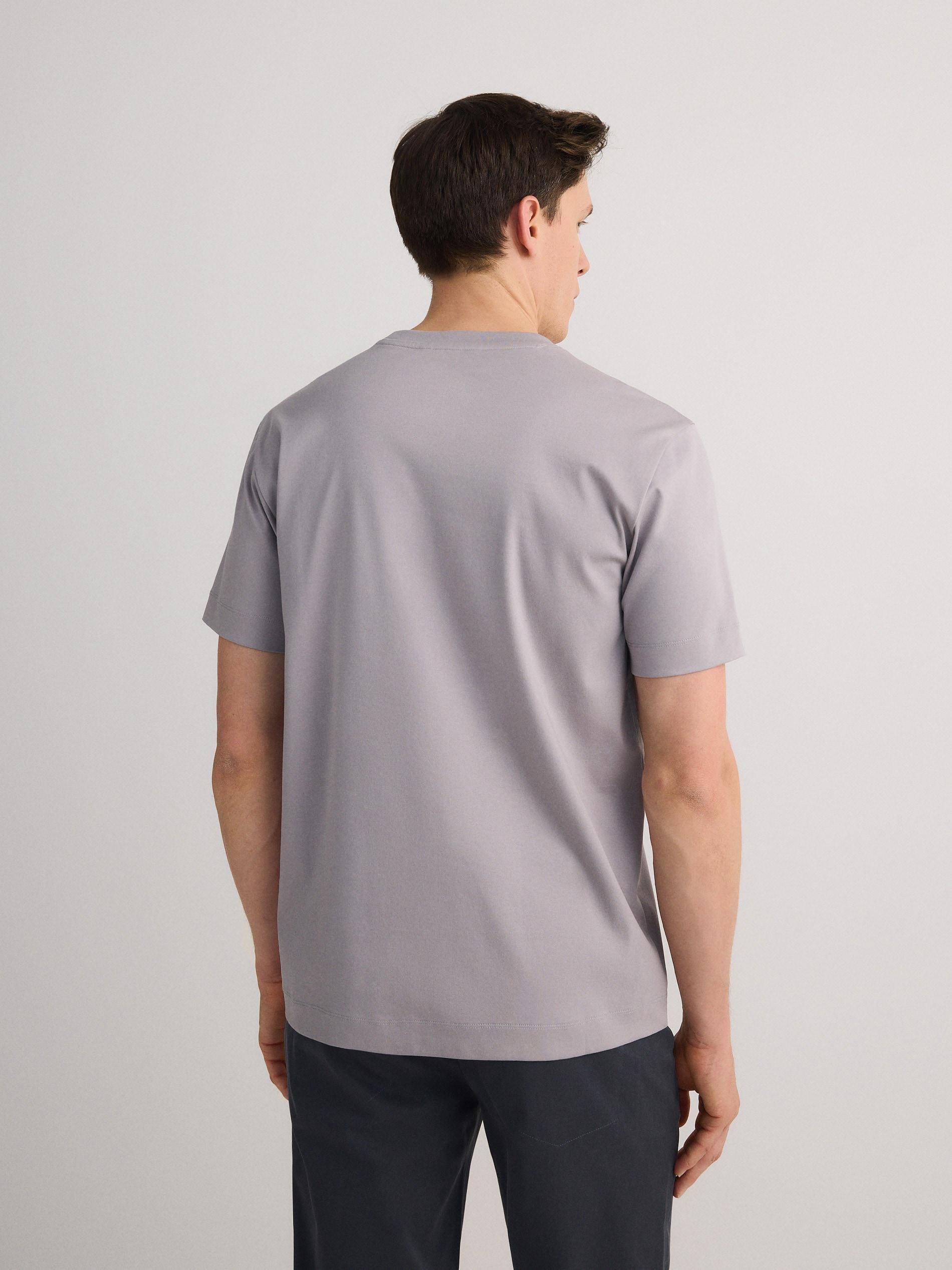 Grey Regular Fit T-Shirt Made Of Mercerized Cotton, , large image number 4
