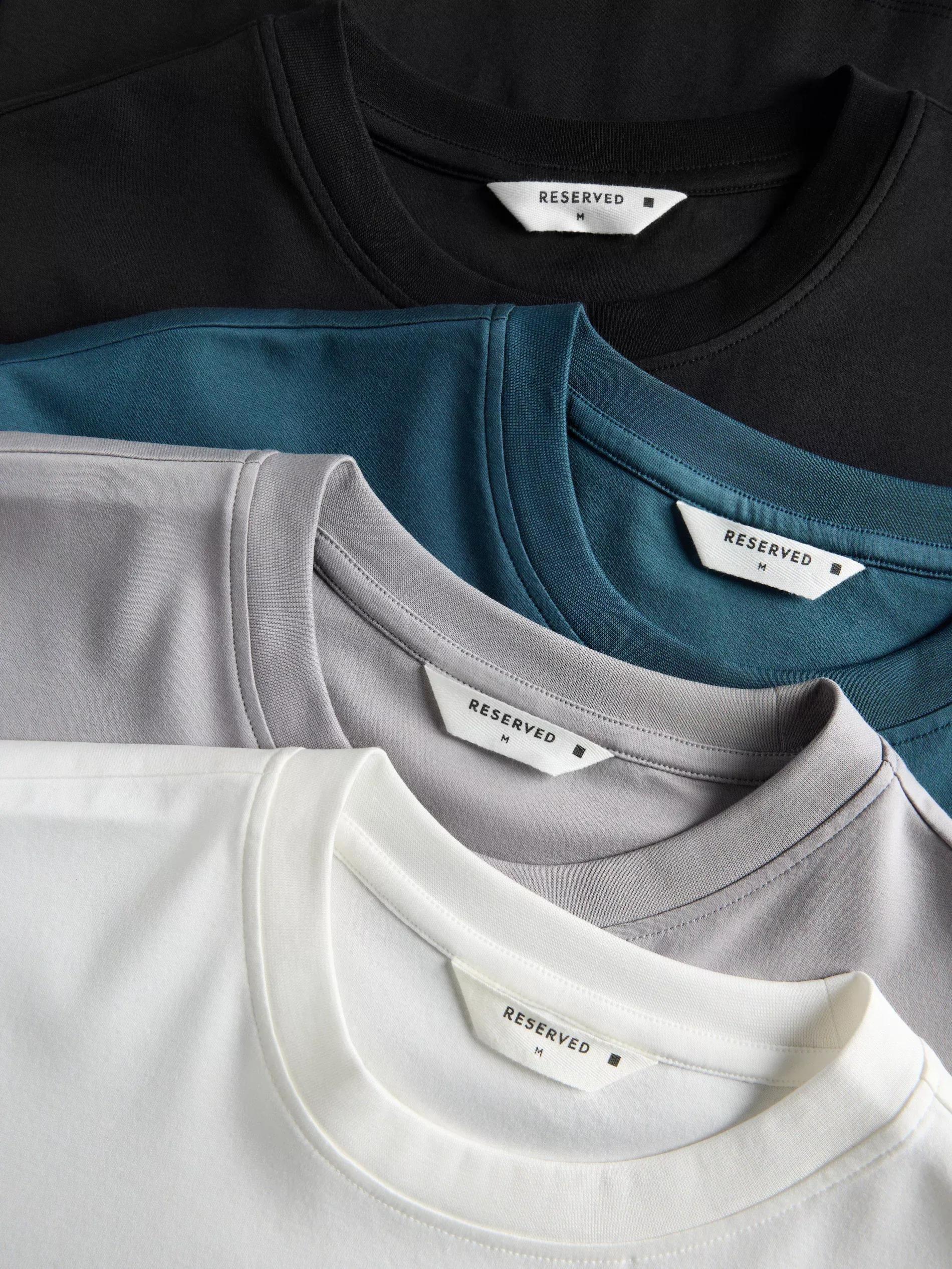 Grey Regular Fit T-Shirt Made Of Mercerized Cotton, Light grey, large image number 5