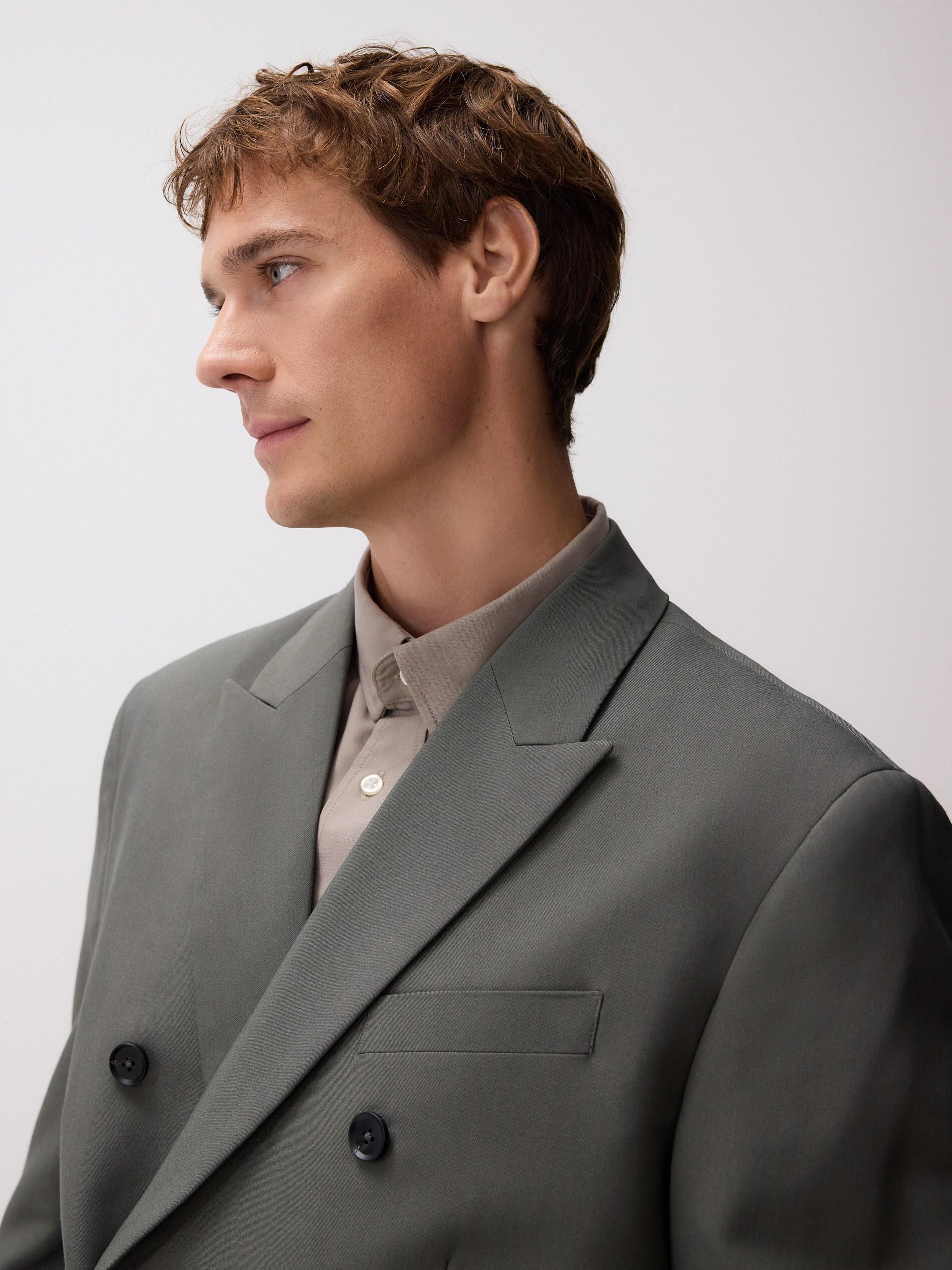 Grey Slim Fit Blazer With Viscose Blend, Grey, large image number 1