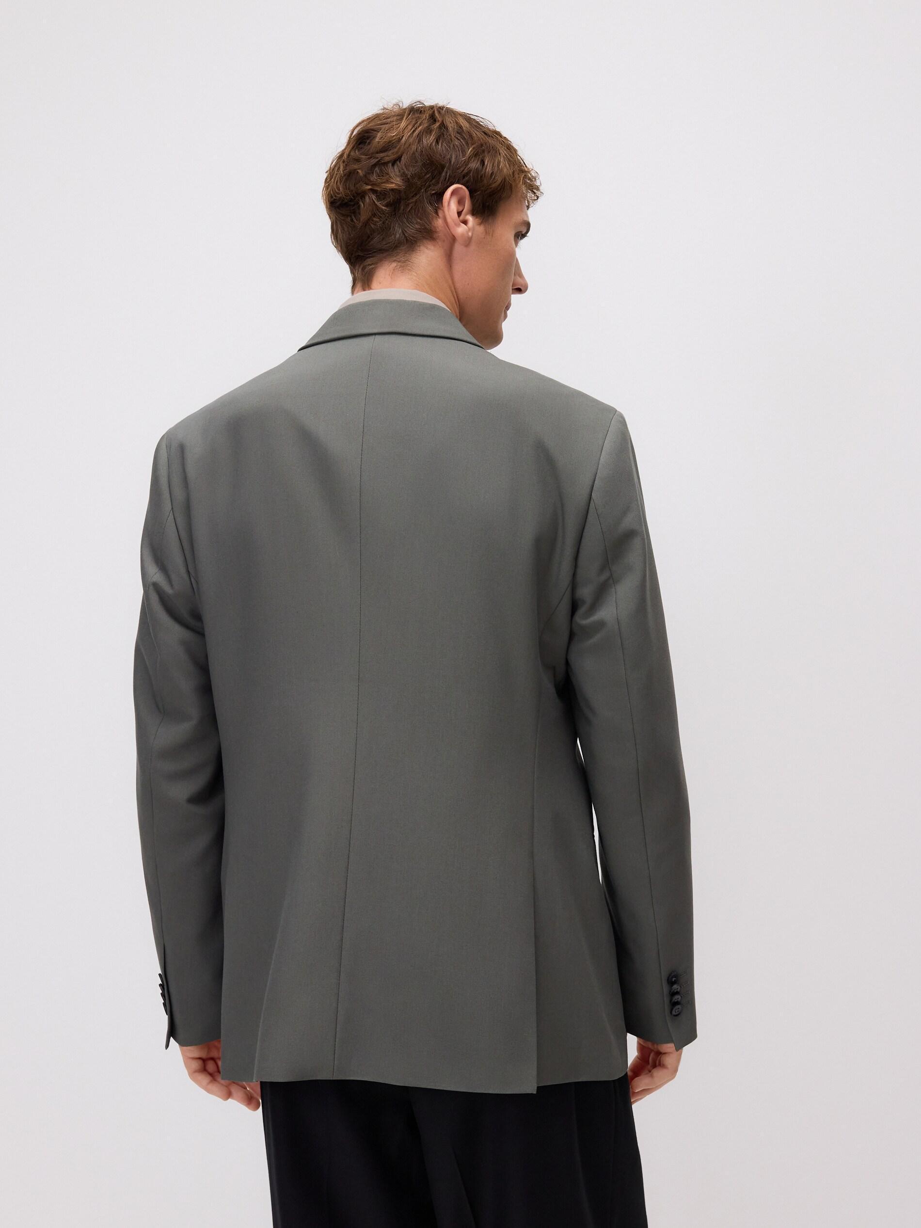 Grey Slim Fit Blazer With Viscose Blend, Grey, large image number 3