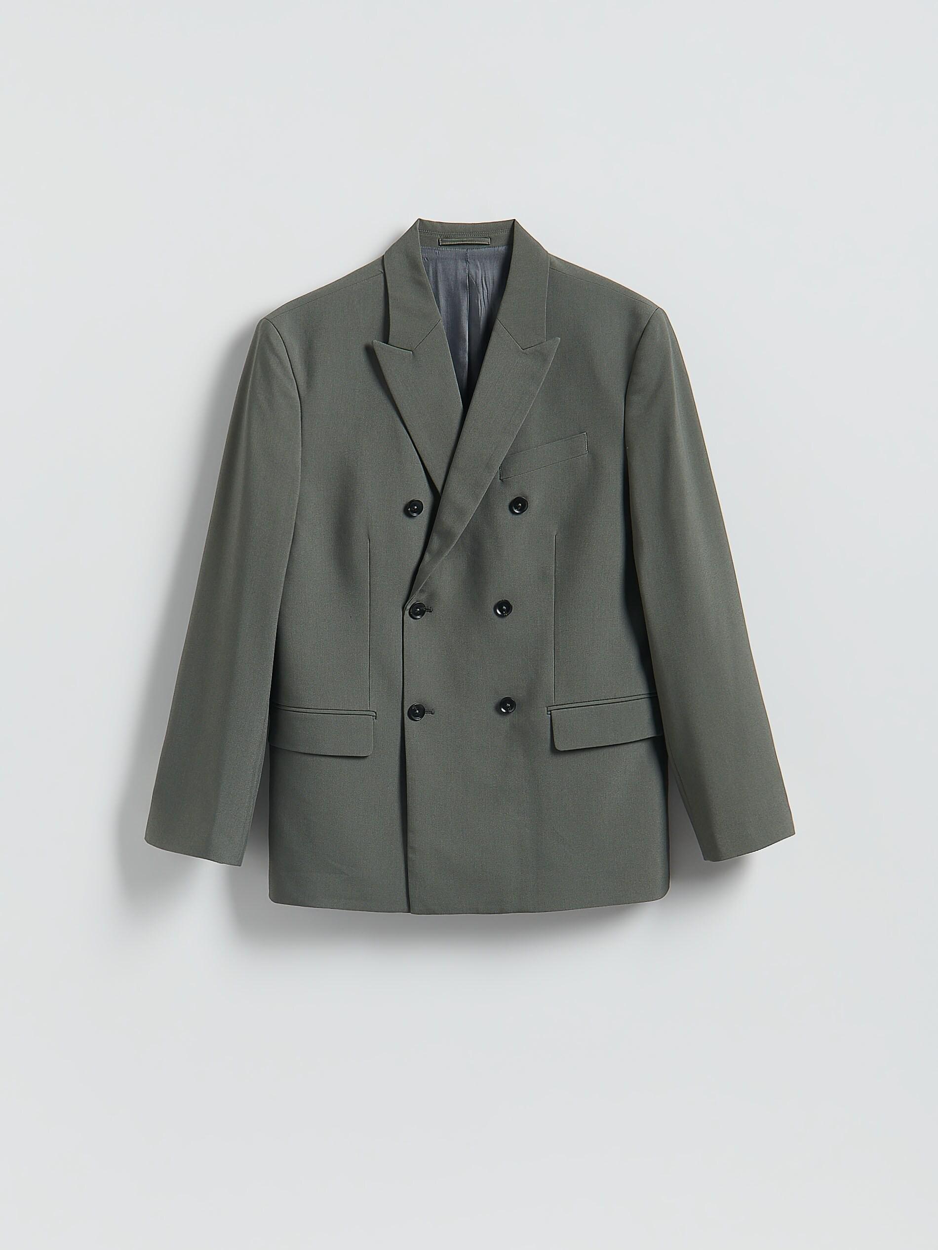 Grey Slim Fit Blazer With Viscose Blend, Grey, large image number 4