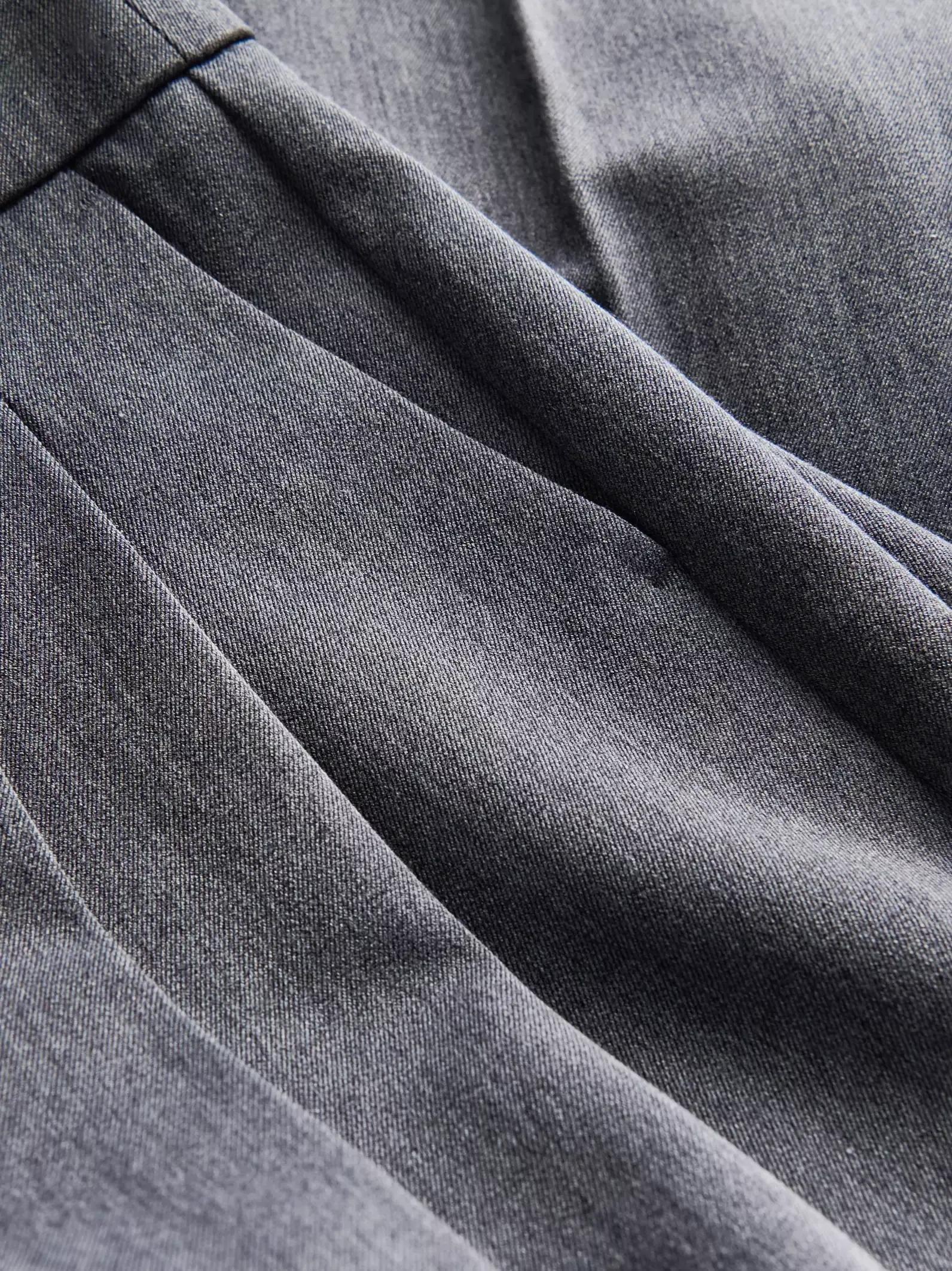 Grey Pleated Wide Leg Trousers, , large image number 12