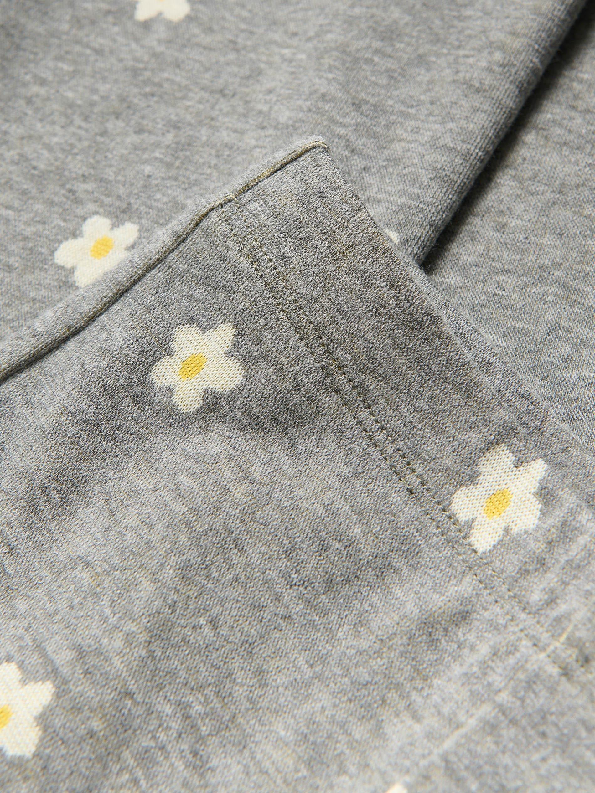 Grey Floral Cotton Rich Leggings, Kids Girls, Grey, large image number 4