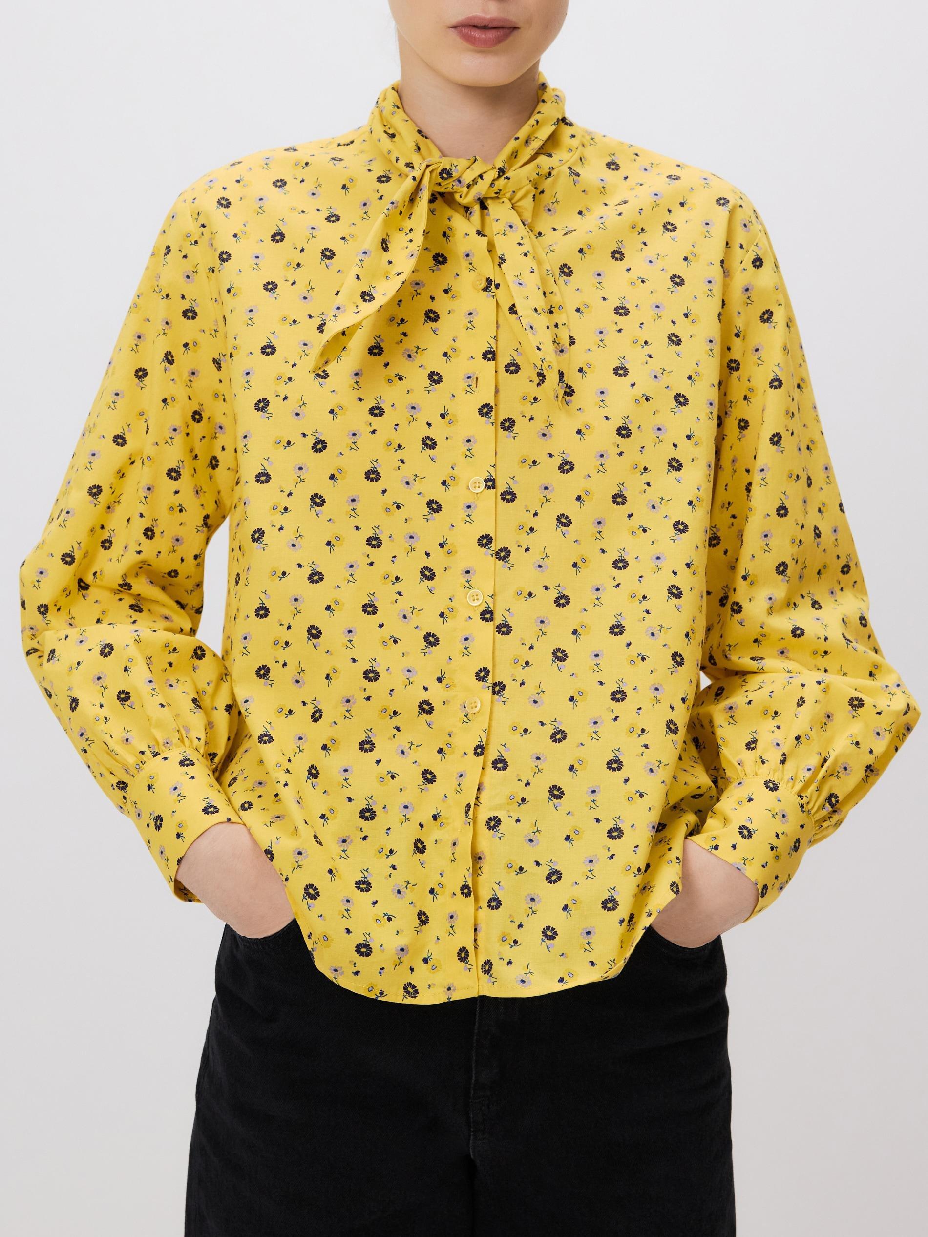 Yellow Floral Shirt, Yellow, large image number 1