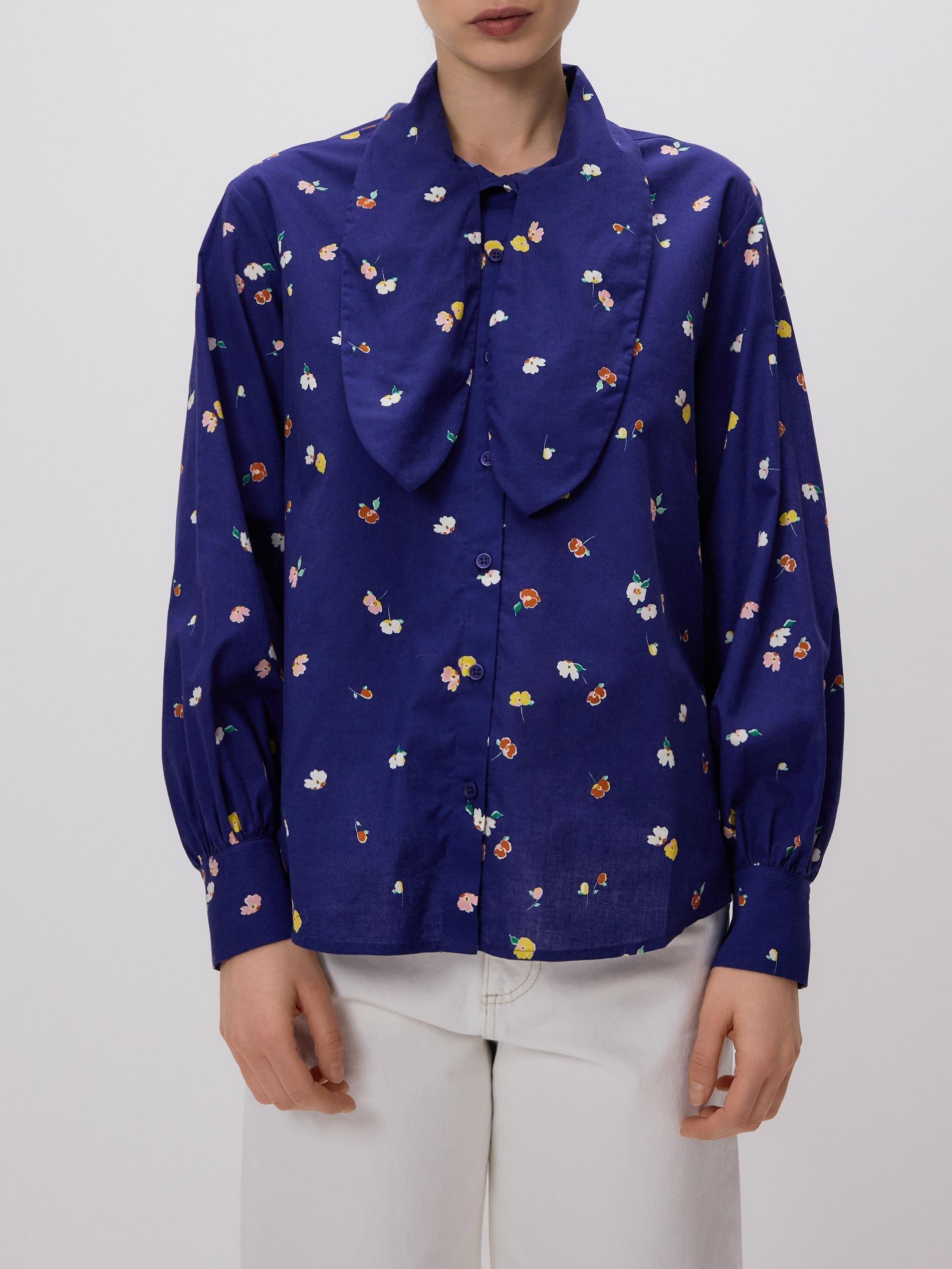 قميص زهور أزرق, Blue, medium