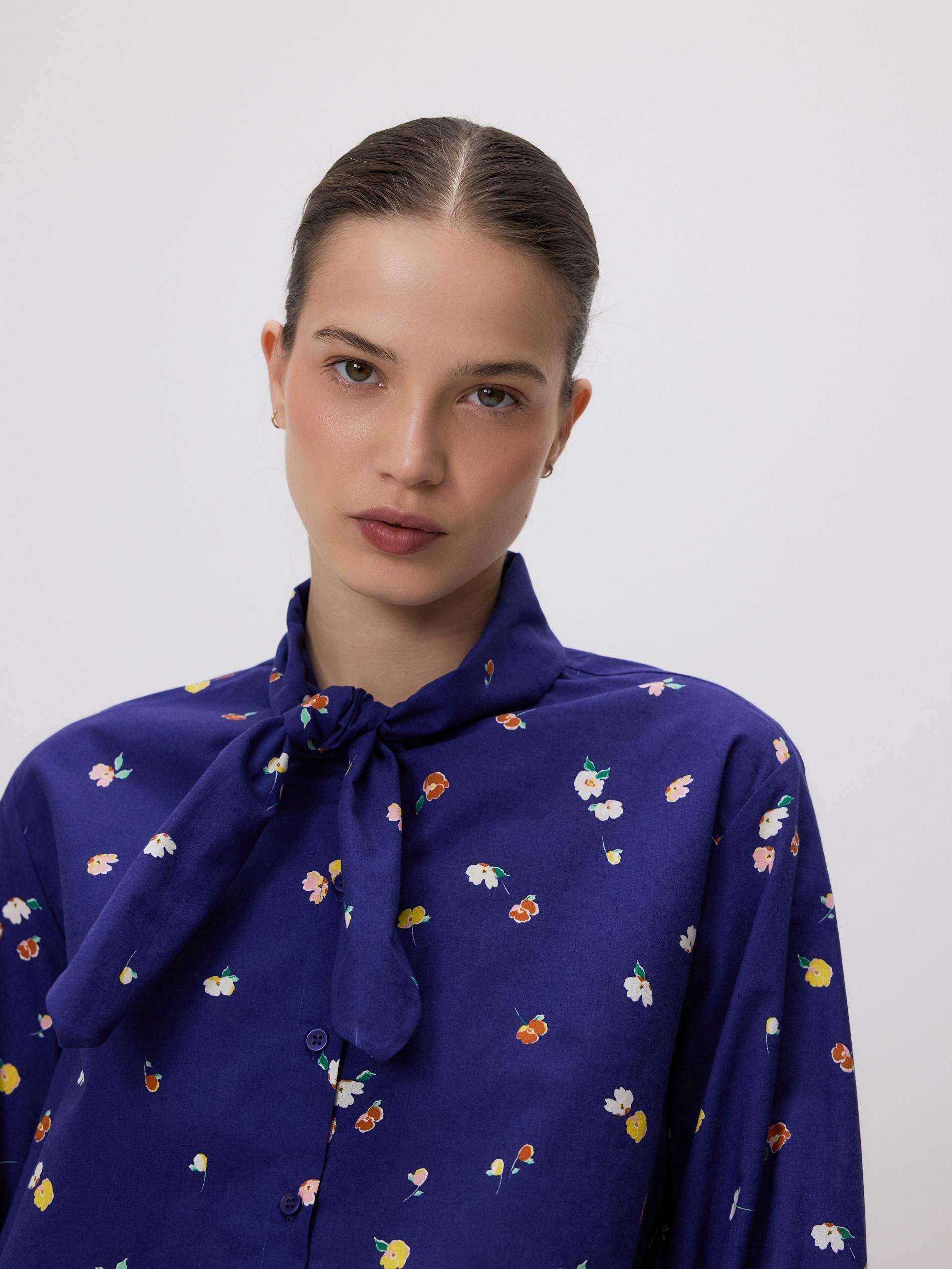 قميص زهور أزرق, Blue, medium