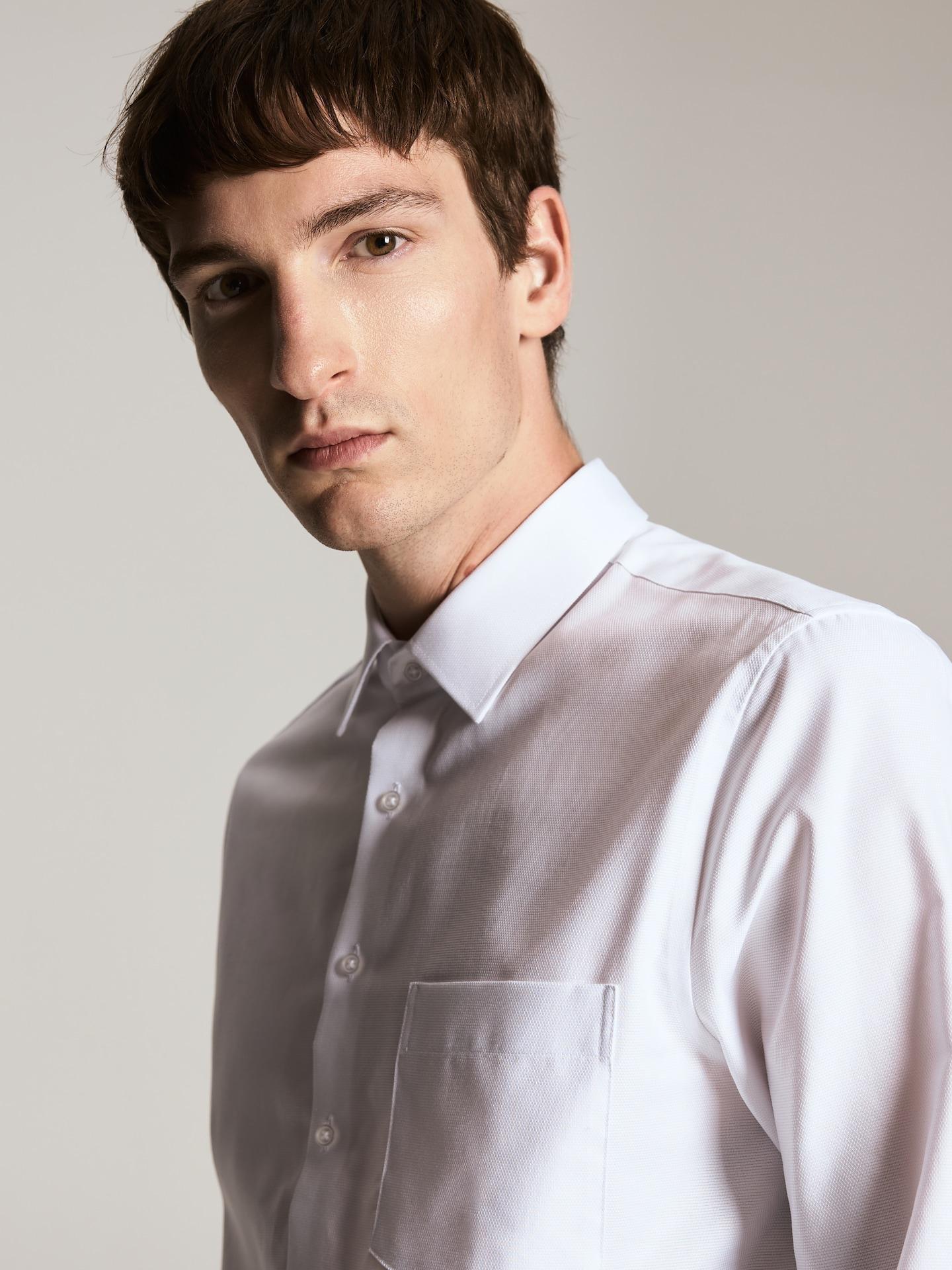 White Regular Fit Cotton Shirt, White, medium