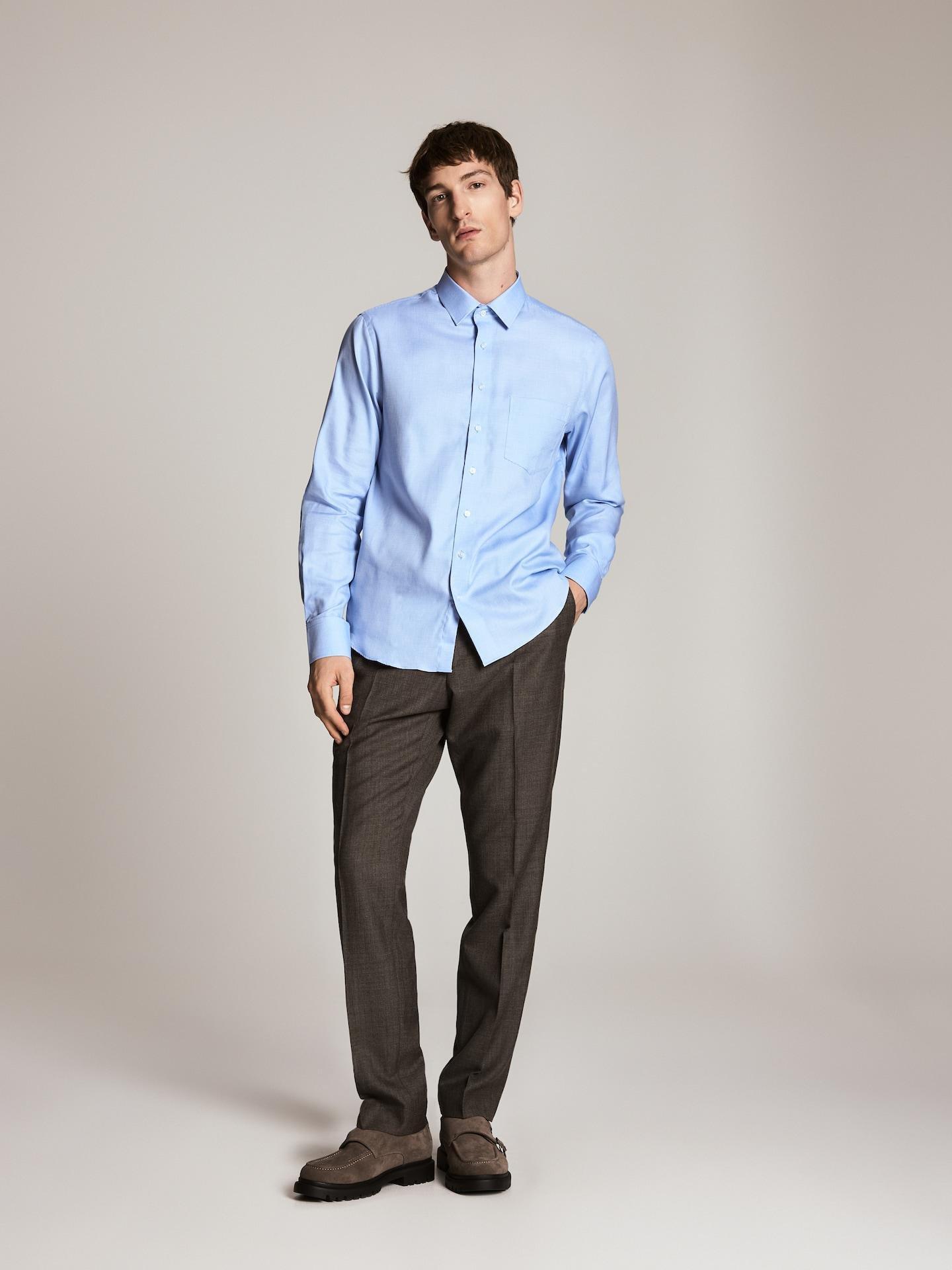 Blue Regular Fit Cotton Shirt, Blue, large image number 1