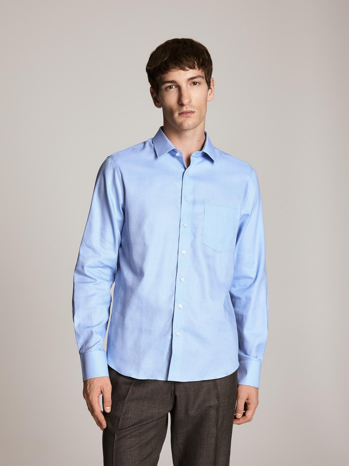 Blue Regular Fit Cotton Shirt, Blue, medium