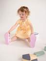Reserved - Light Yellow Dress With Decorative Buttons, Girls