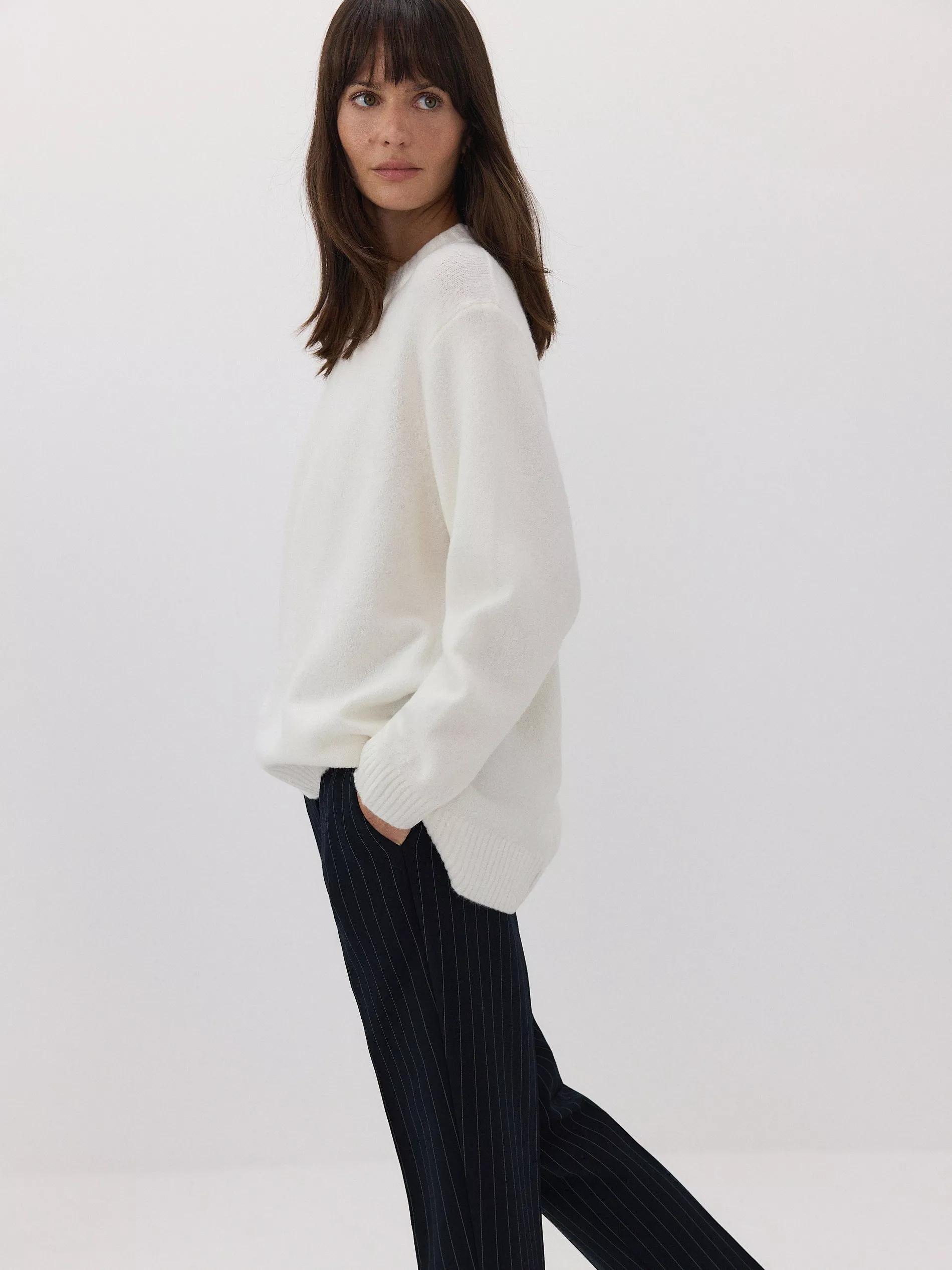 Navy Elastic Waist Trousers, , large image number 5
