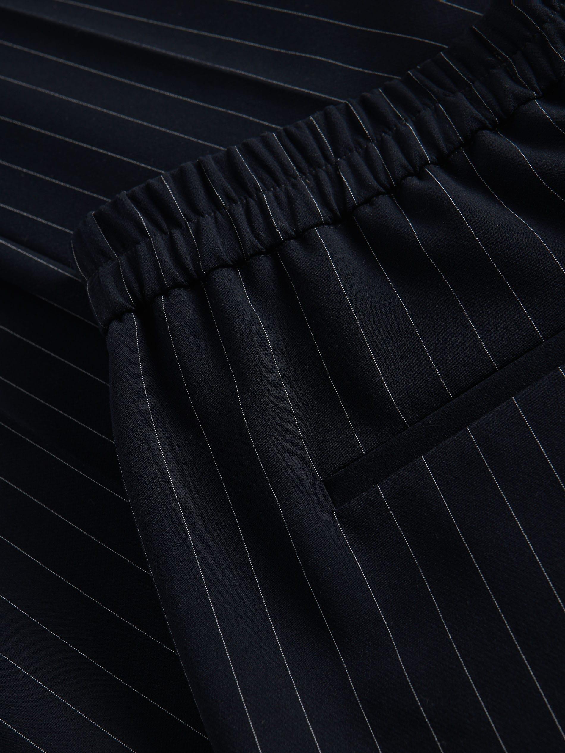 Navy Elastic Waist Trousers, , large image number 11
