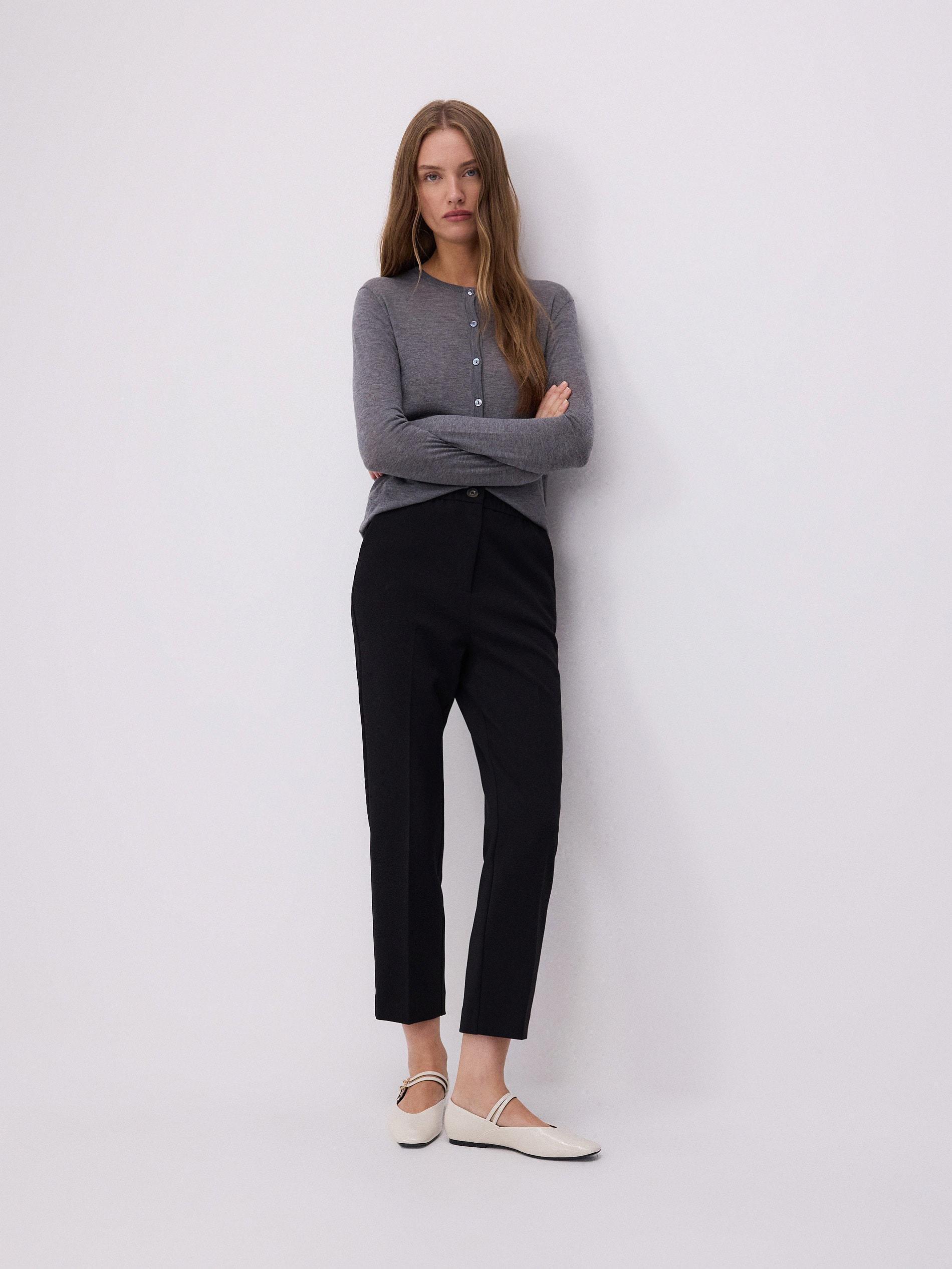 Black Elastic Waist Trousers, , large image number 2
