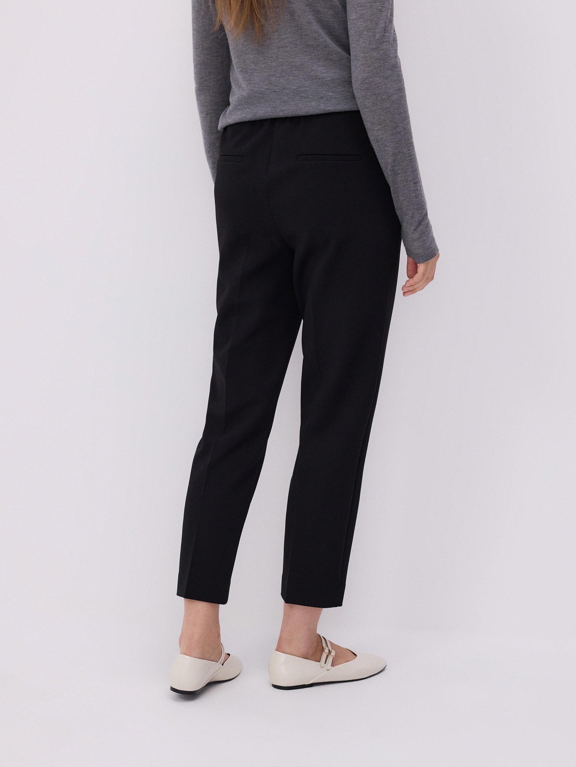 Black Elastic Waist Trousers, , large image number 4