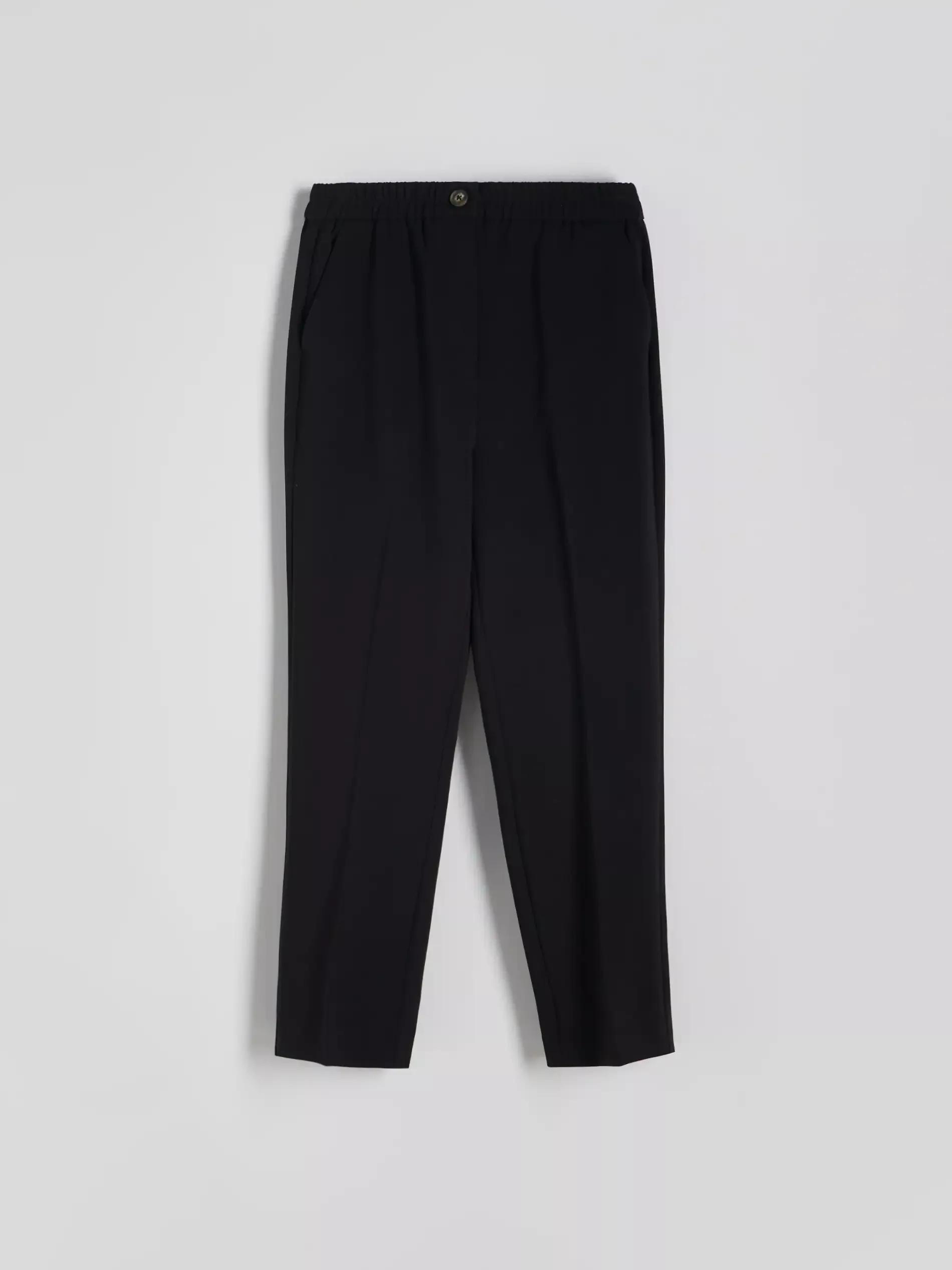 Black Elastic Waist Trousers, , large image number 6