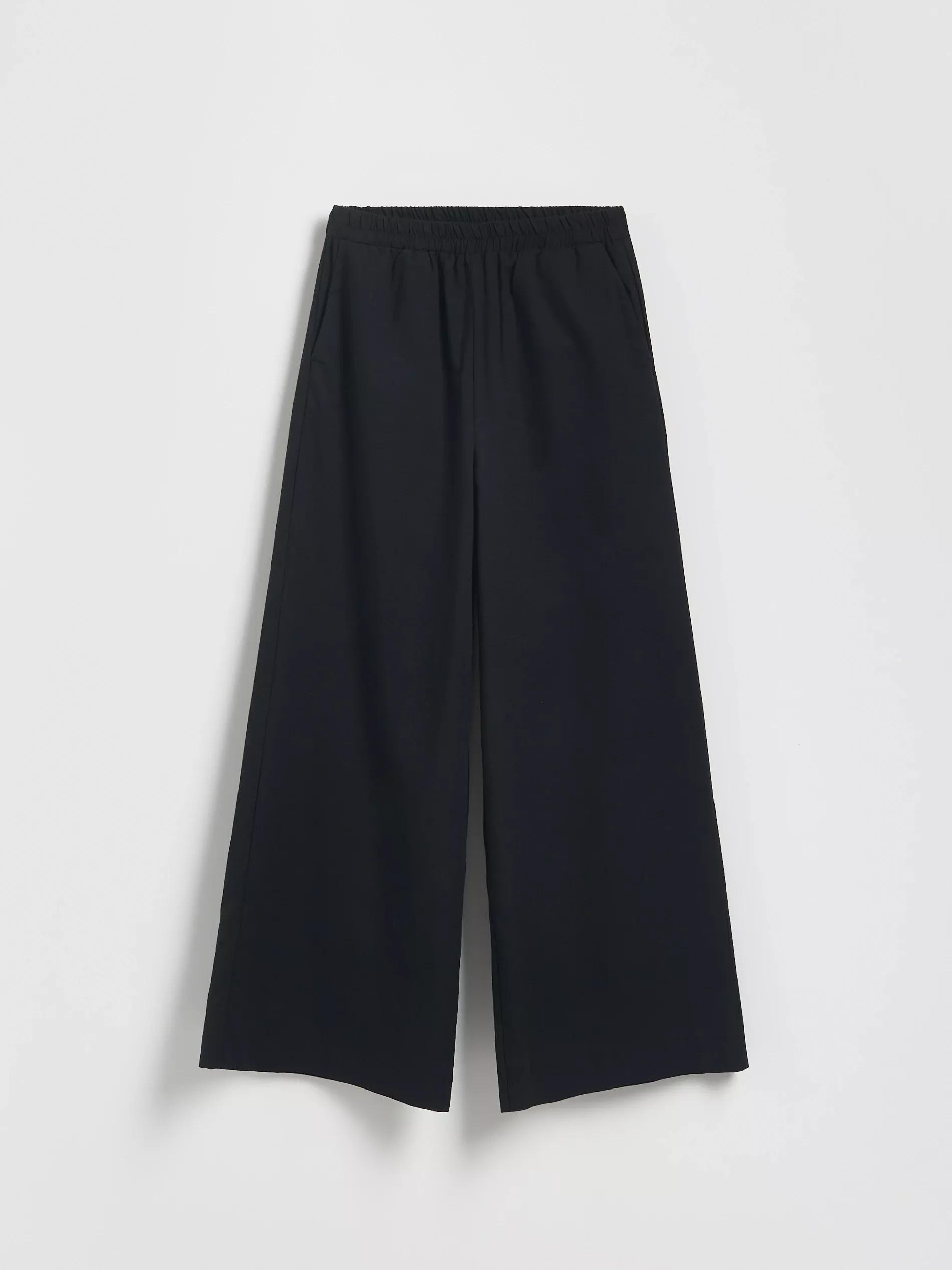 Black Wide Leg Trousers, , large image number 4