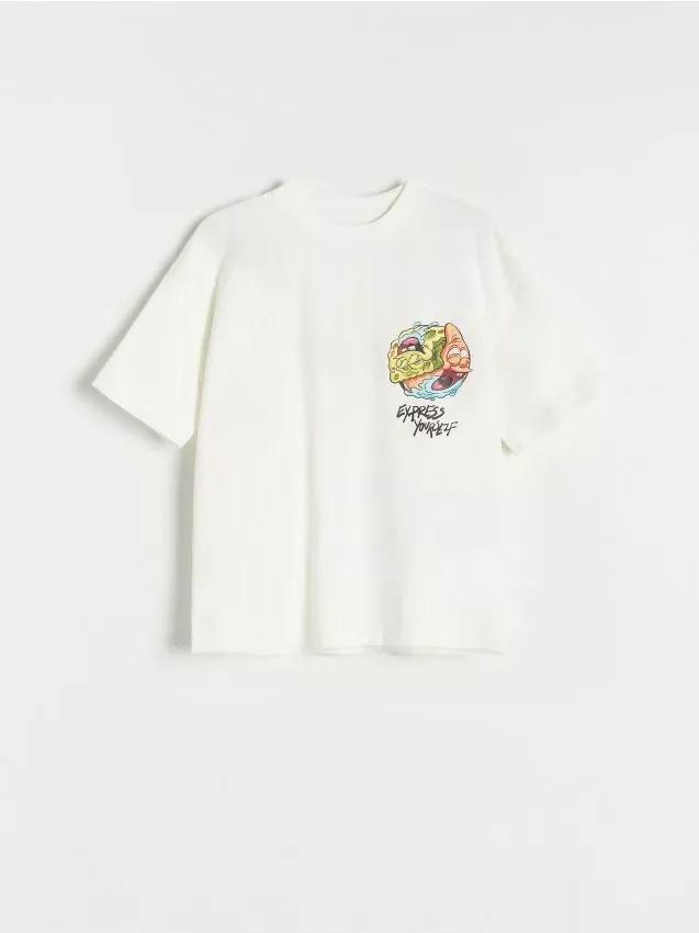 Cream Relaxed T-Shirt, Kids Boys, , large image number 0