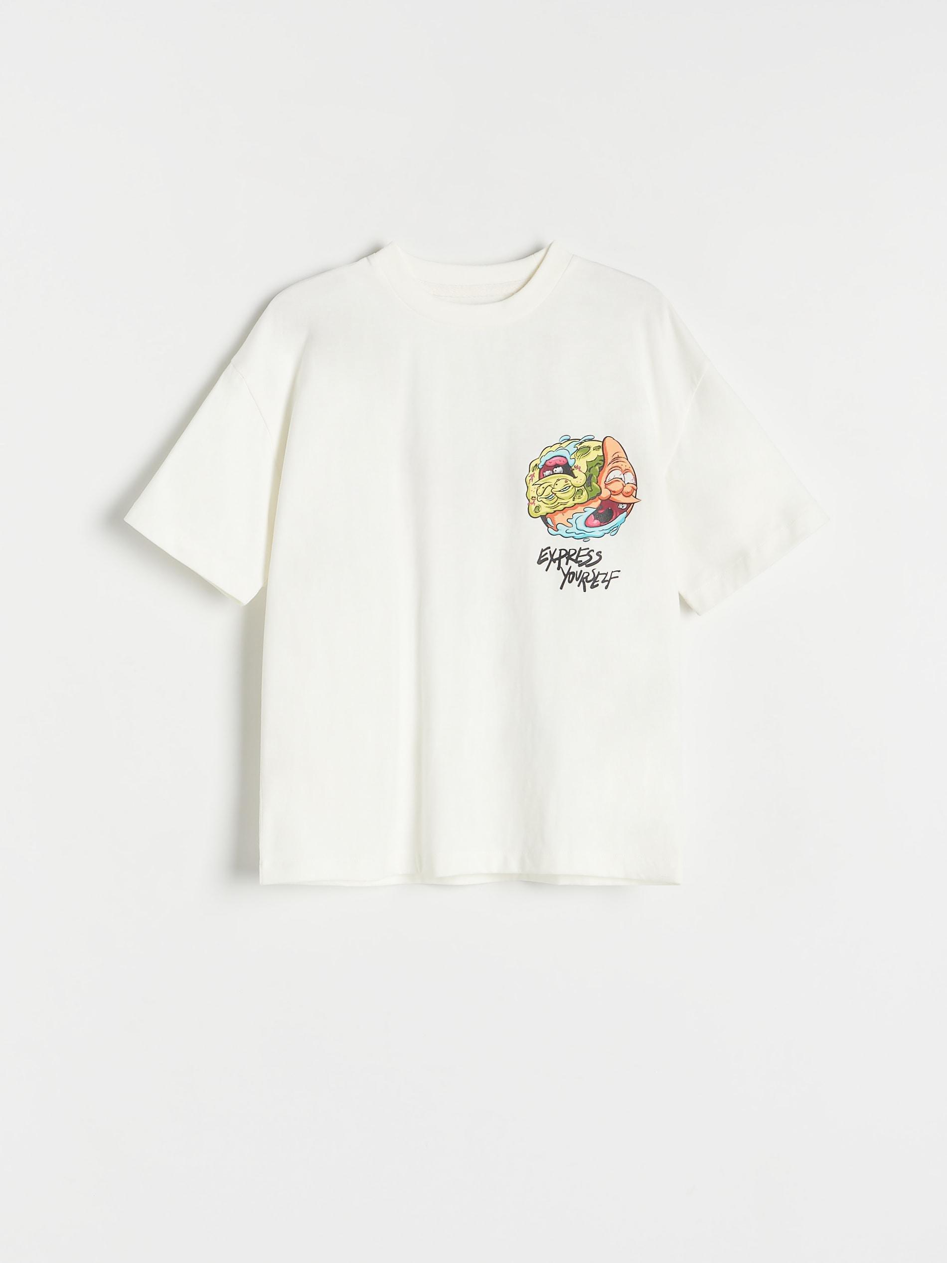 Cream Relaxed T-Shirt, Kids Boys, , large image number 1