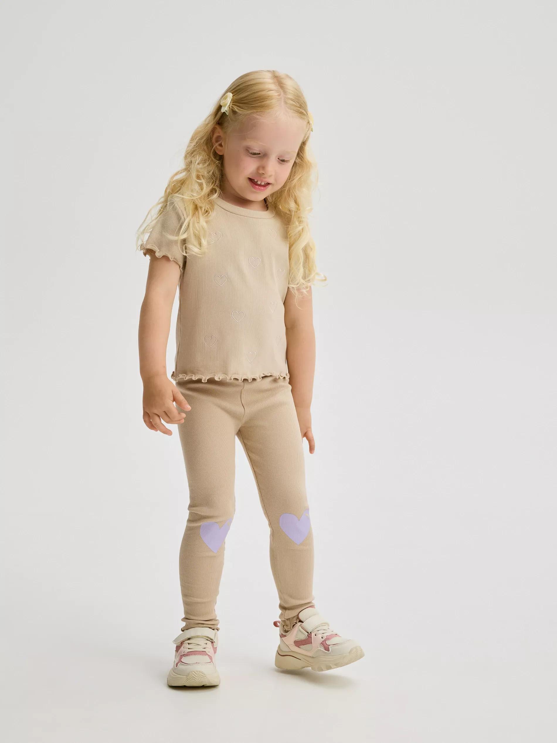 BEIGE Rib knit leggings, Beige, medium