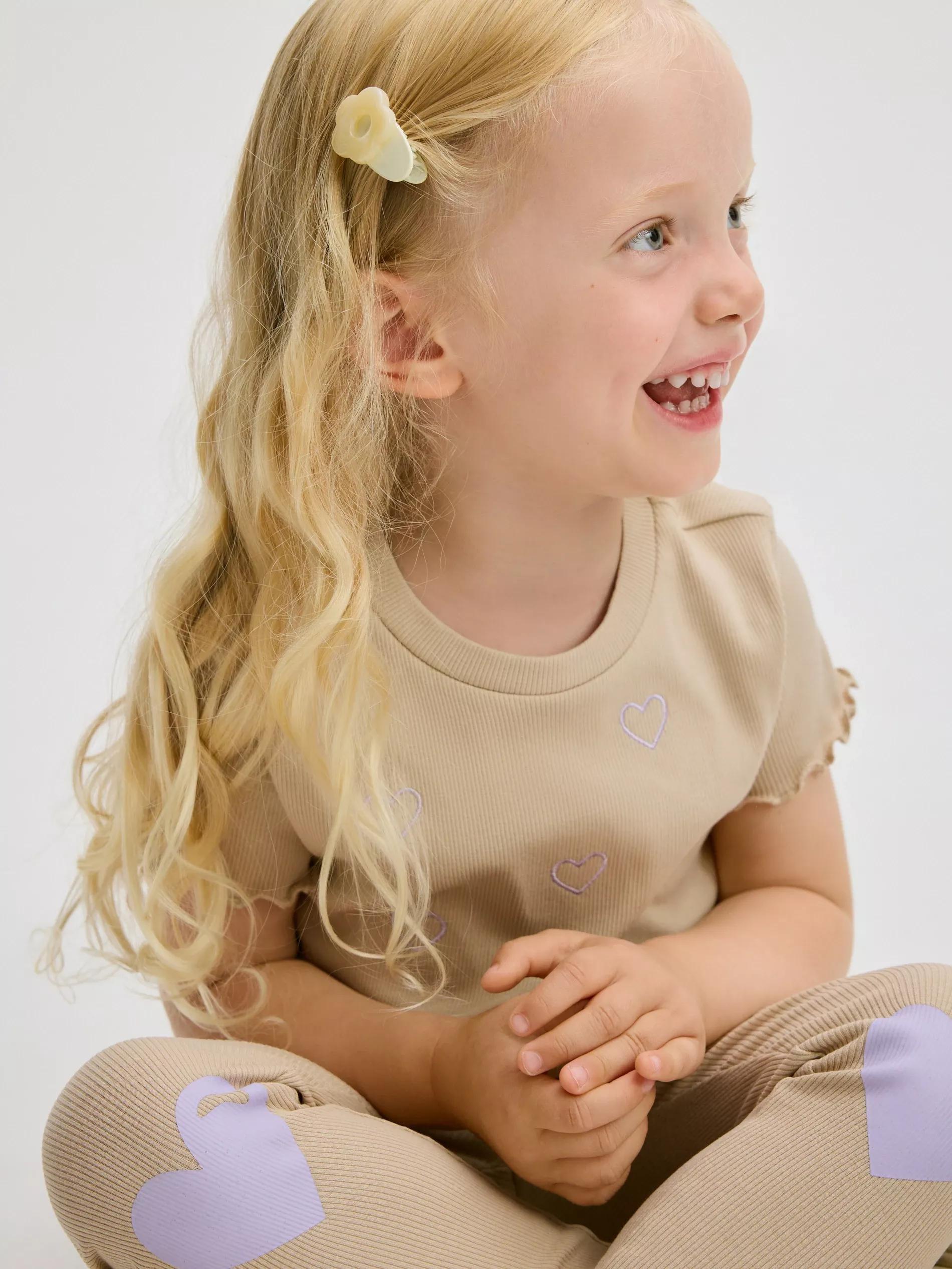 BEIGE Rib knit leggings, Beige, large image number 1