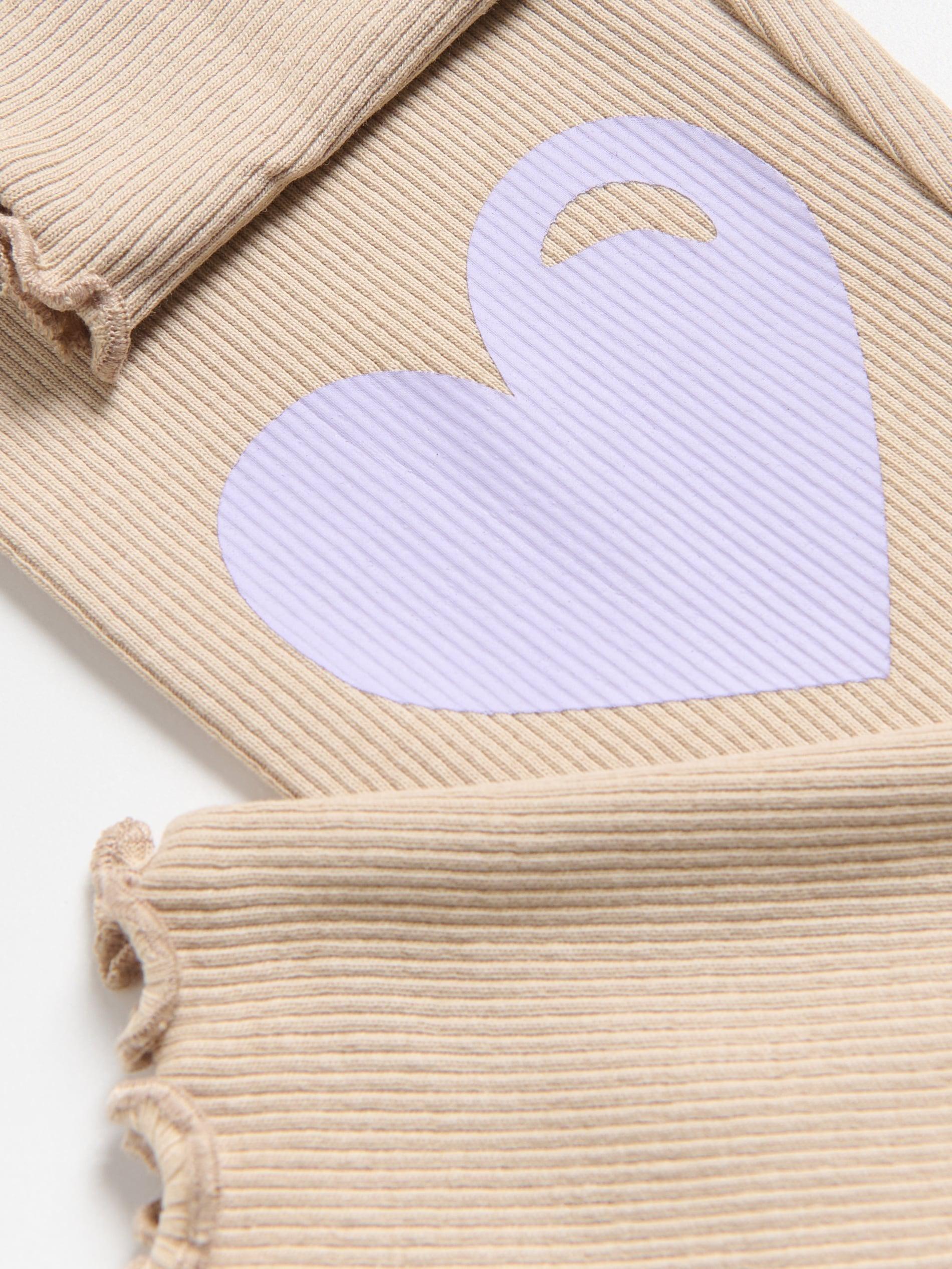 BEIGE Rib knit leggings, Beige, large image number 3