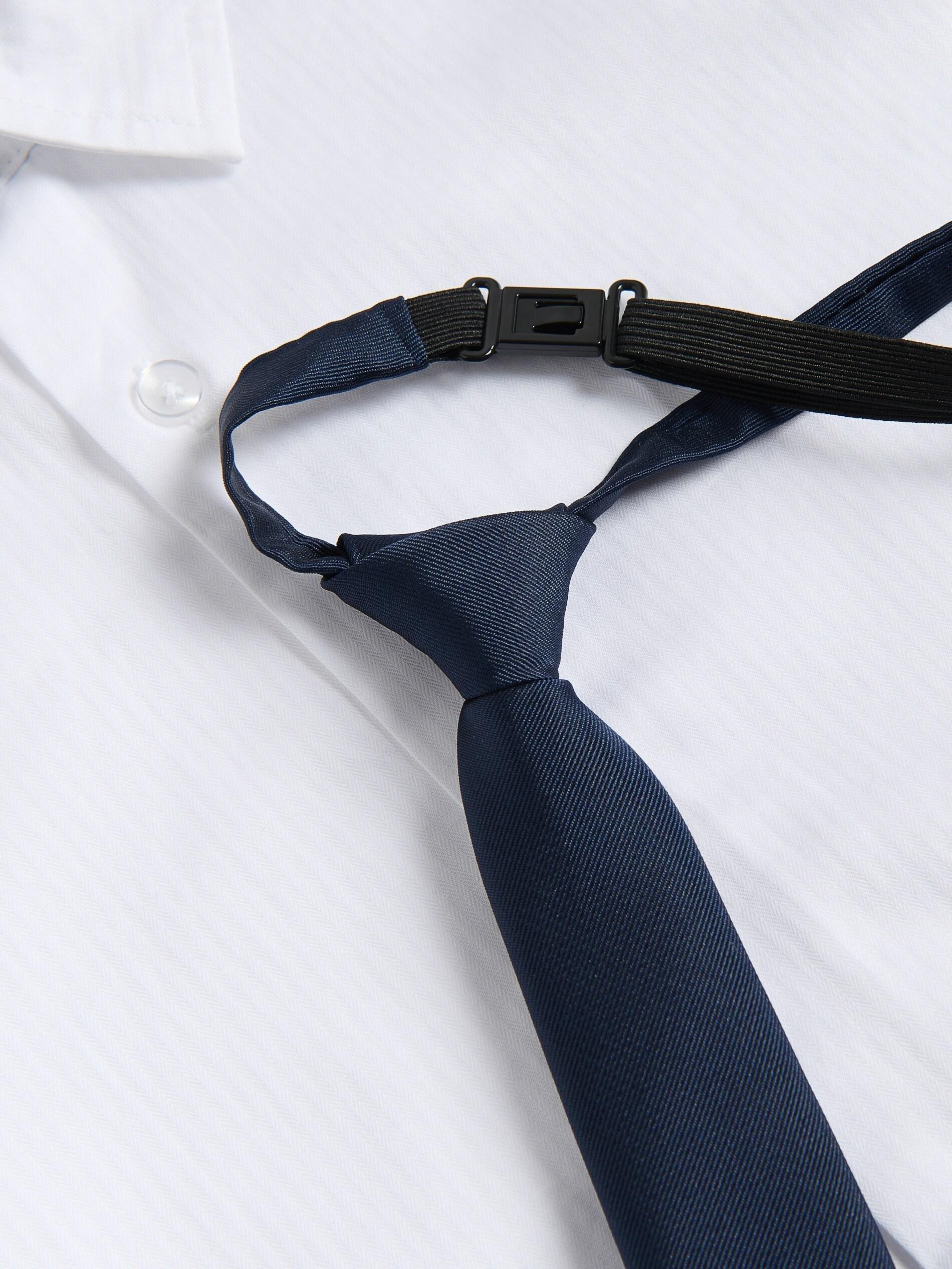 WHITE Shirt with tie, White, medium