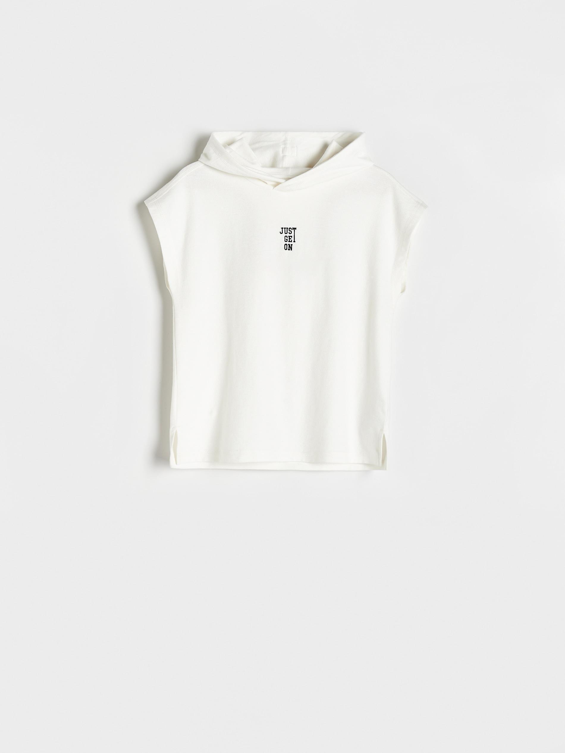 Cream Oversized Hooded T-Shirt, Kids Boys, , large image number 2