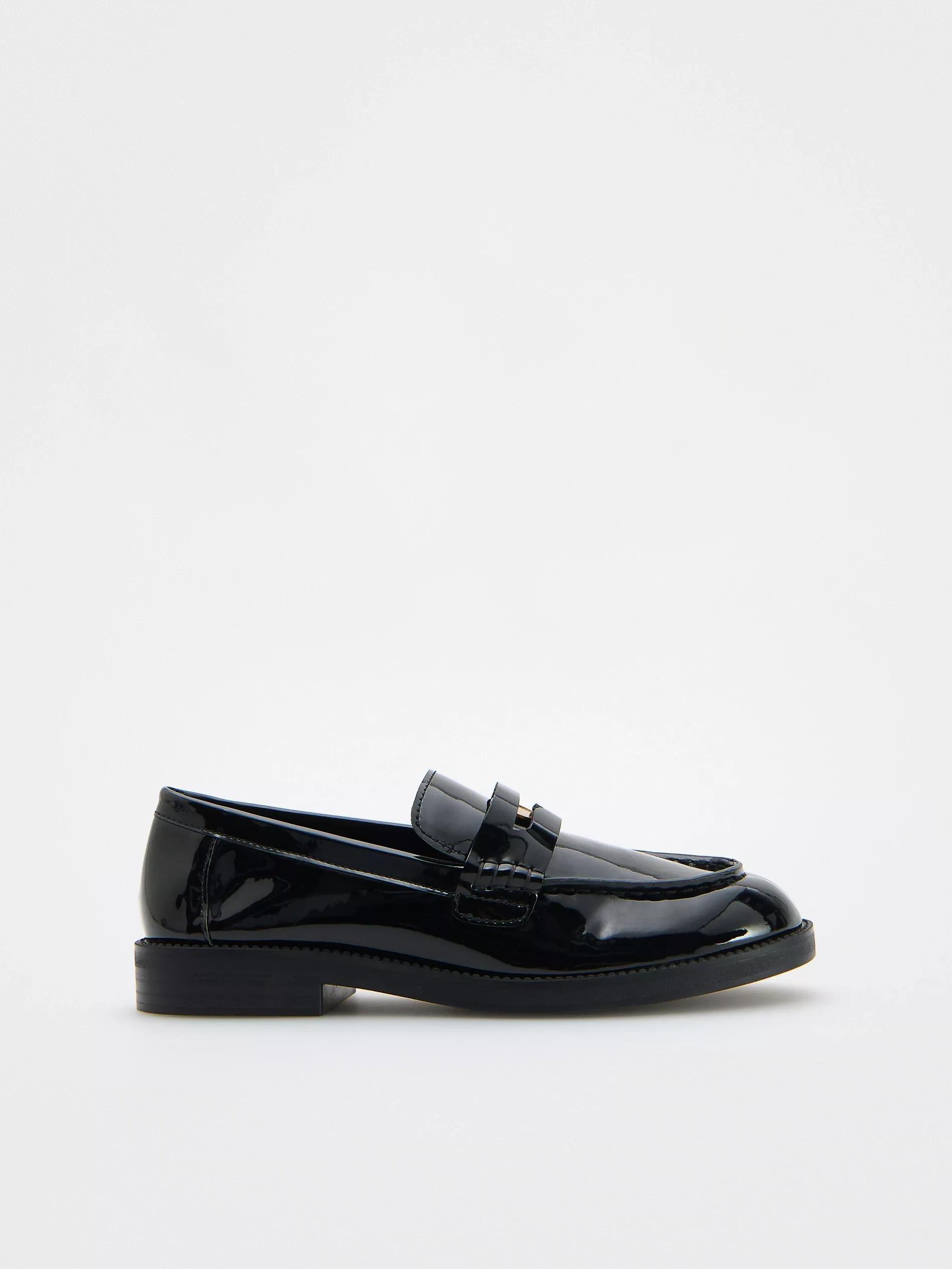Black Patent Loafers, Black, large image number 1