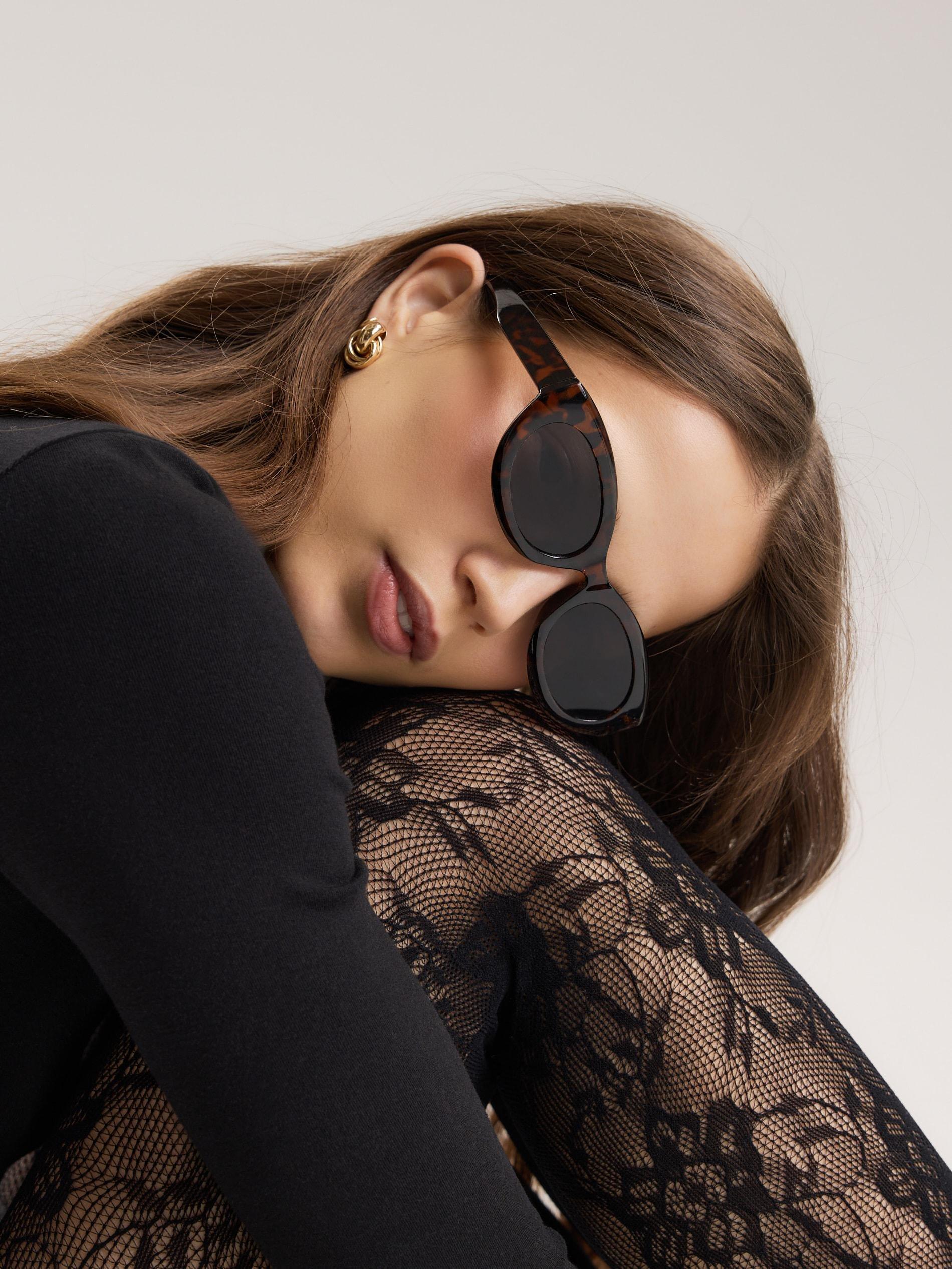 Brown Sunglasses With Case, Brown, large image number 0