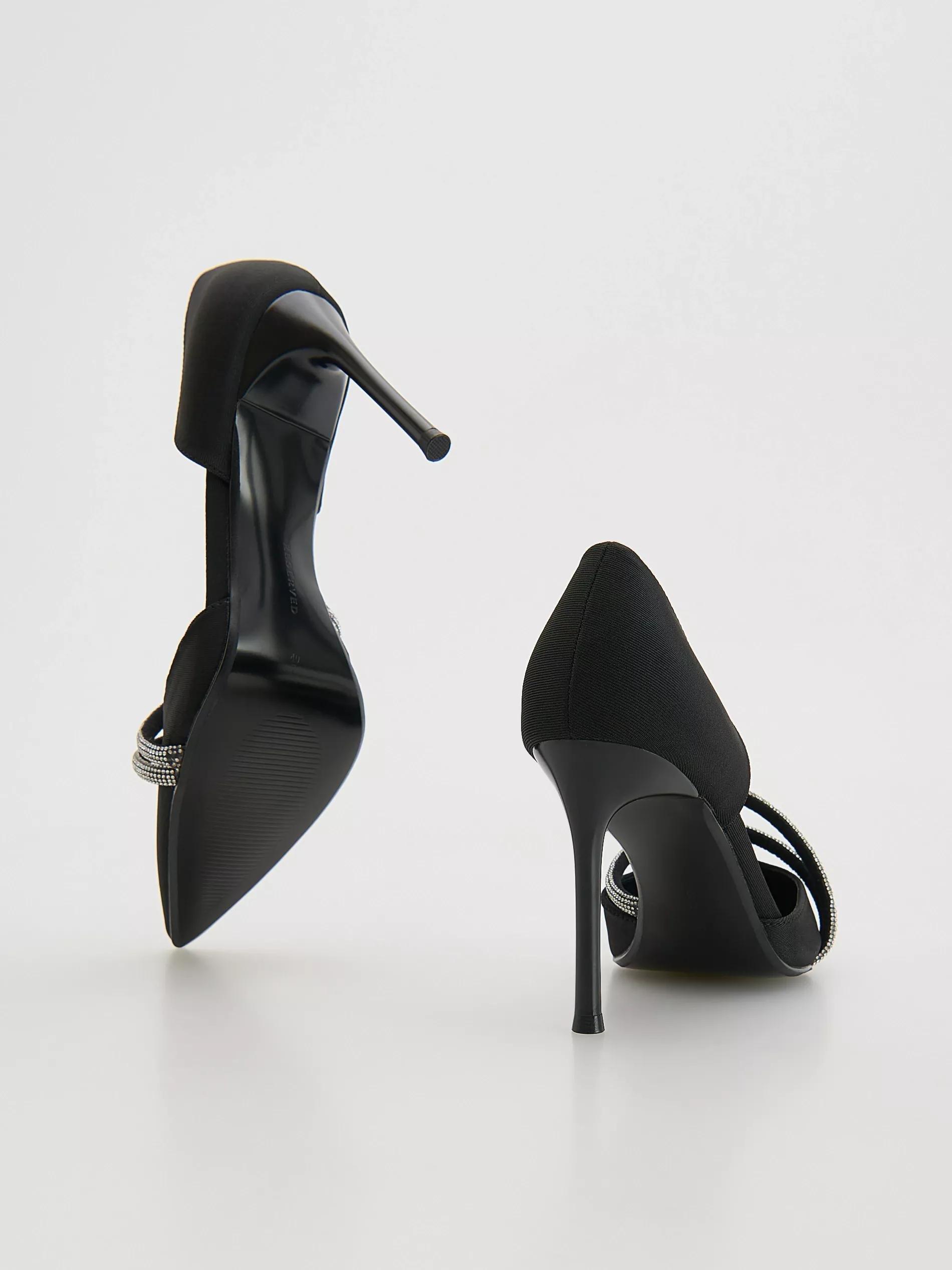 Black Pumps With Decorative Straps, Black, medium