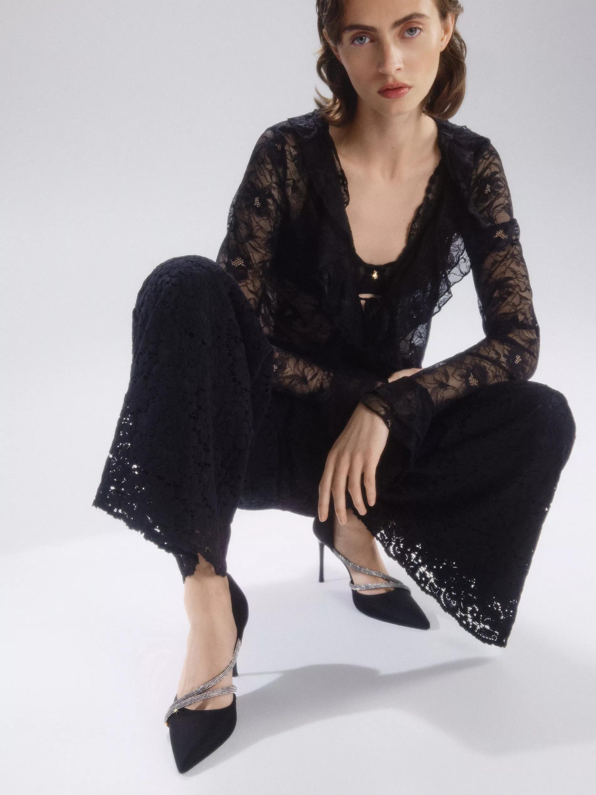 Black Pumps With Decorative Straps, Black, large image number 3