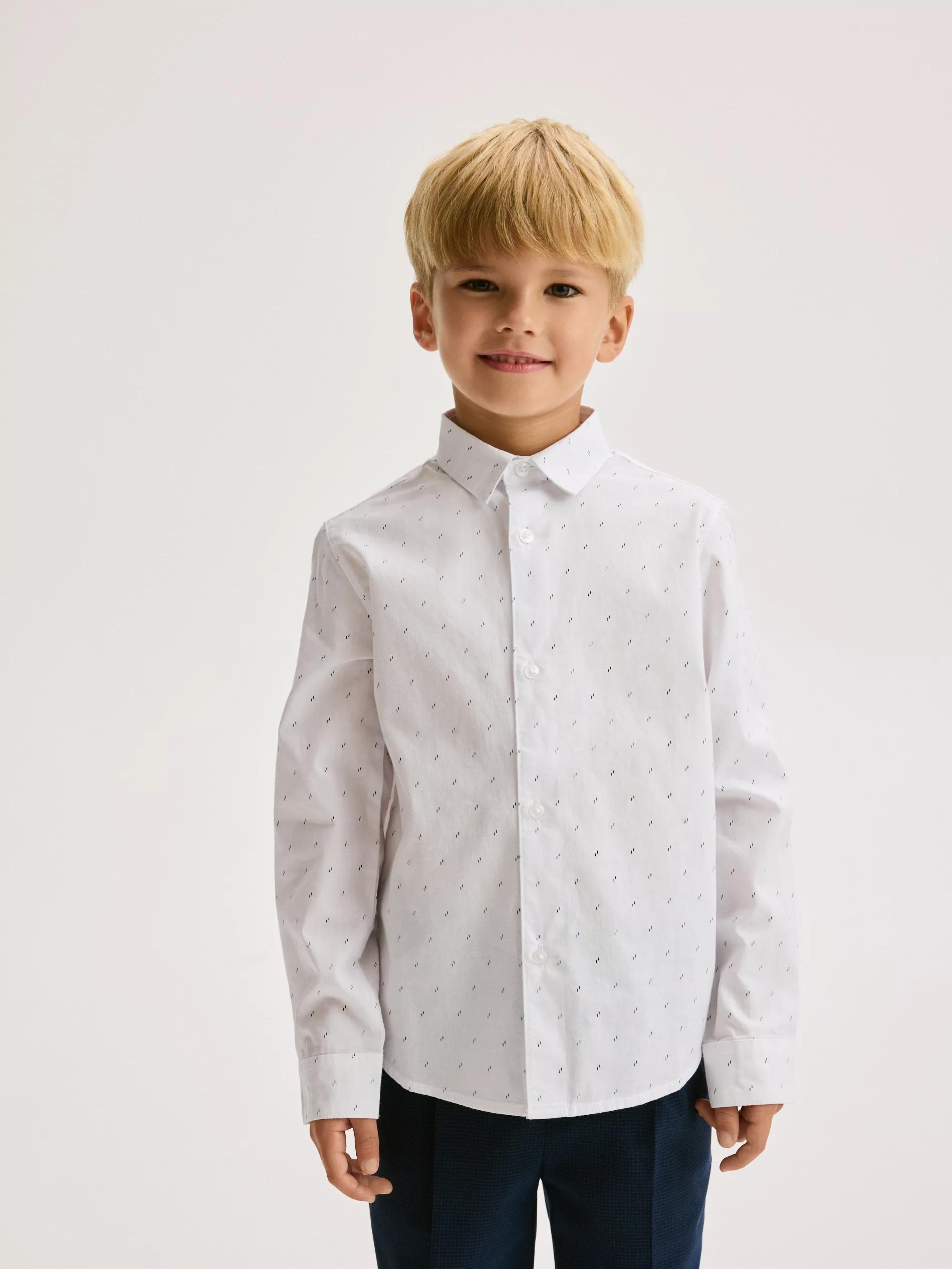 WHITE Shirt with fine pattern, , large image number 0