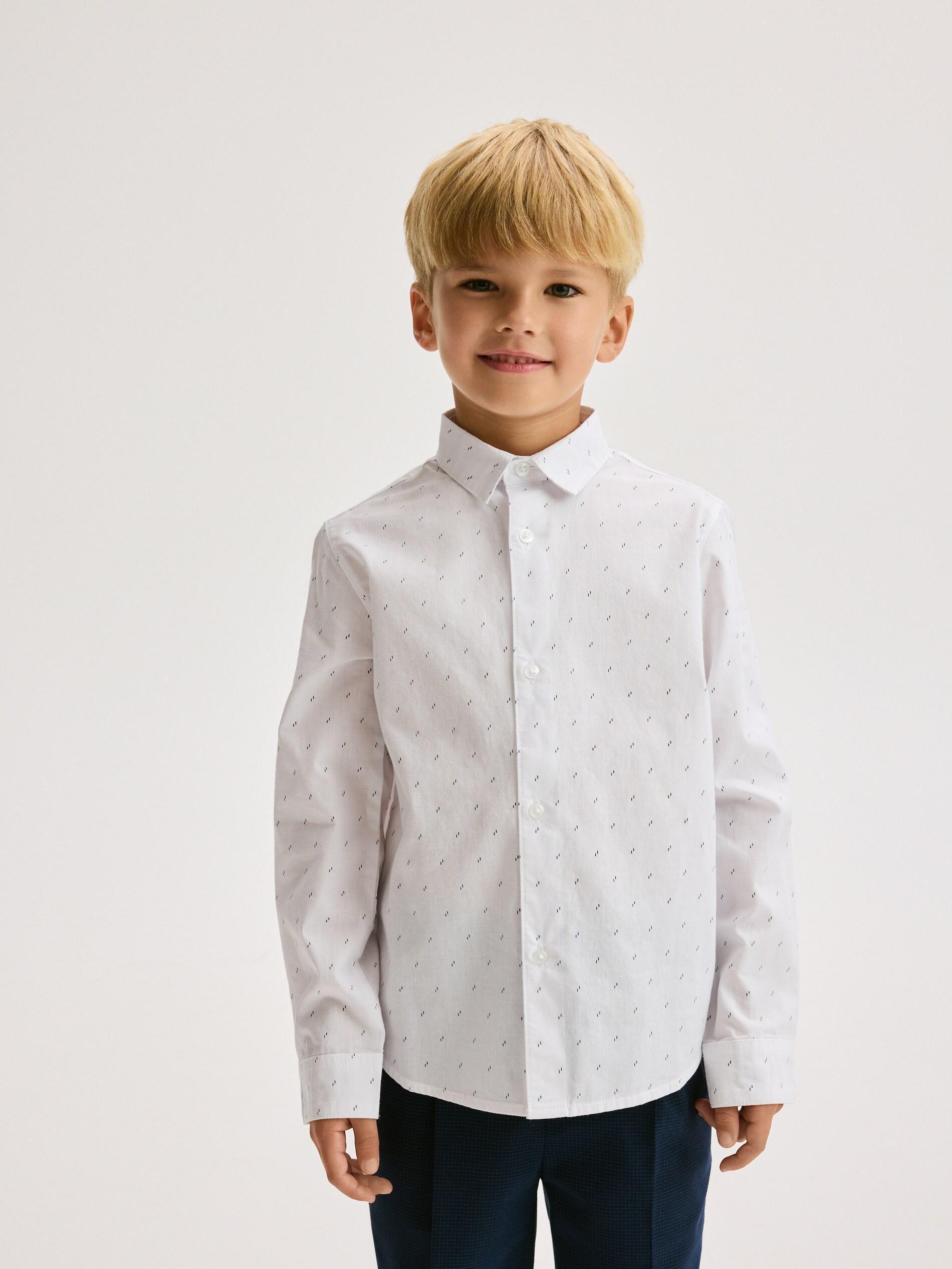 WHITE Shirt with fine pattern, White, medium