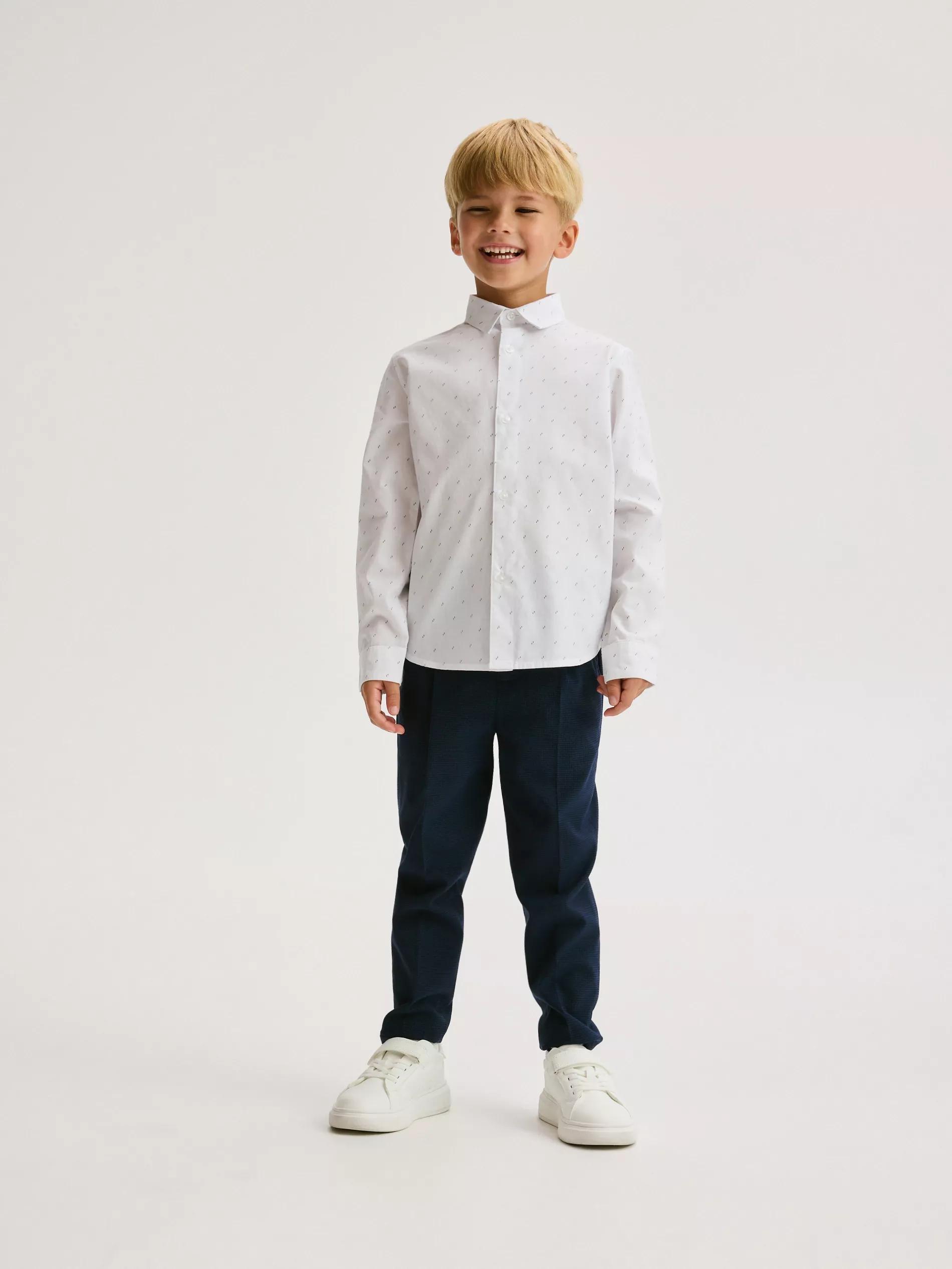 WHITE Shirt with fine pattern, , large image number 3
