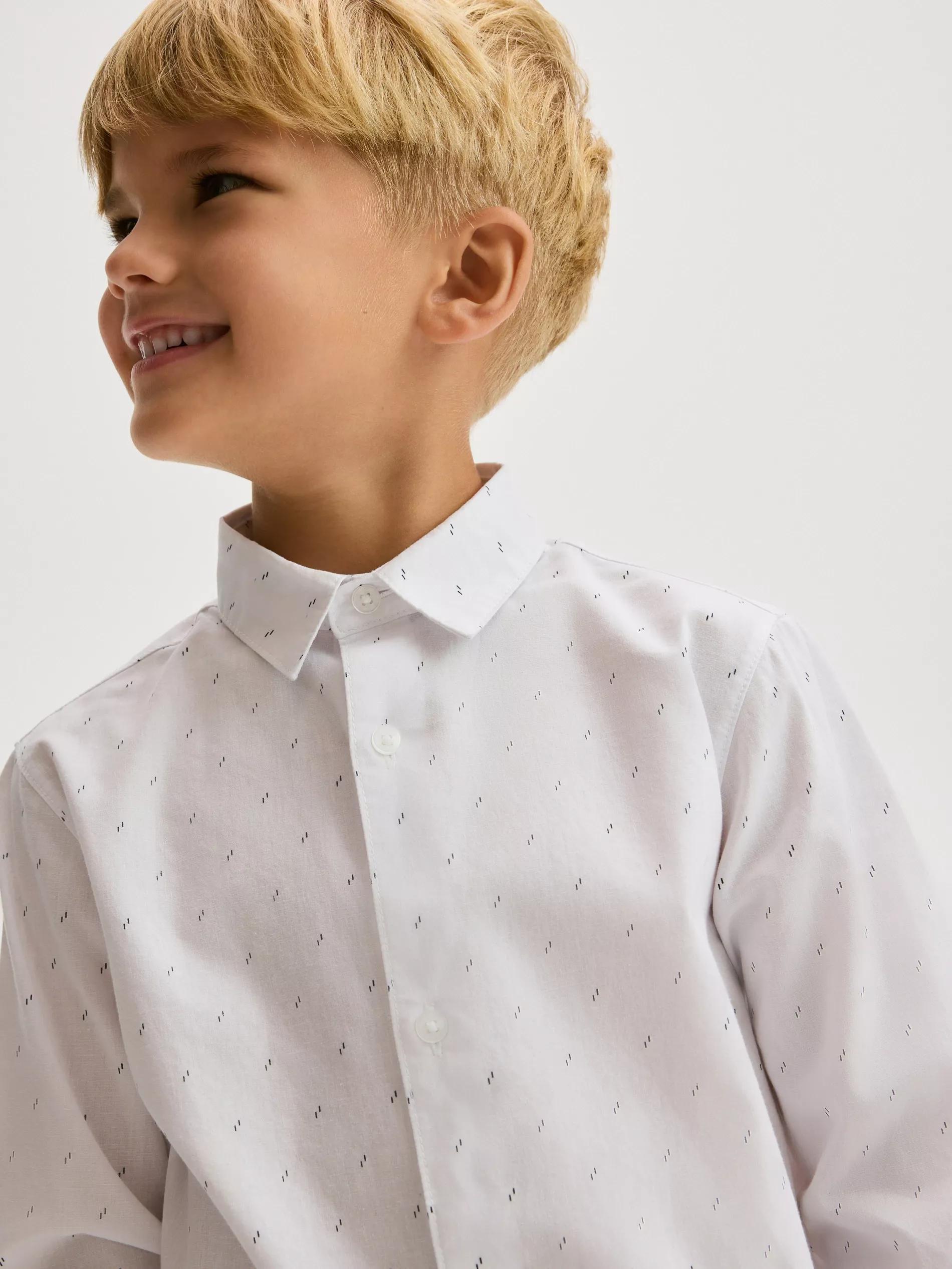 WHITE Shirt with fine pattern, , large image number 4