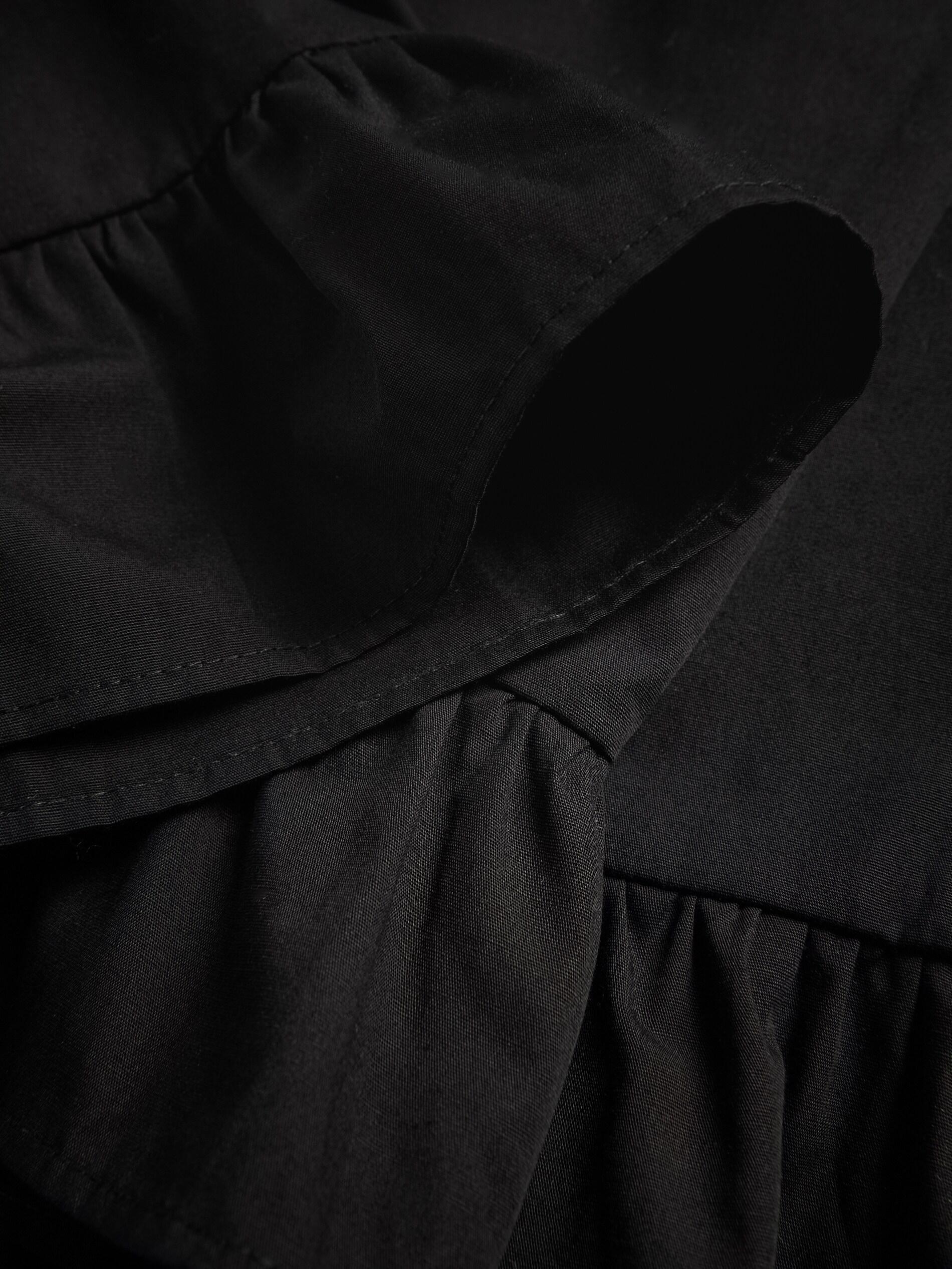Black Culotte Trousers With Frill, Black, large image number 5
