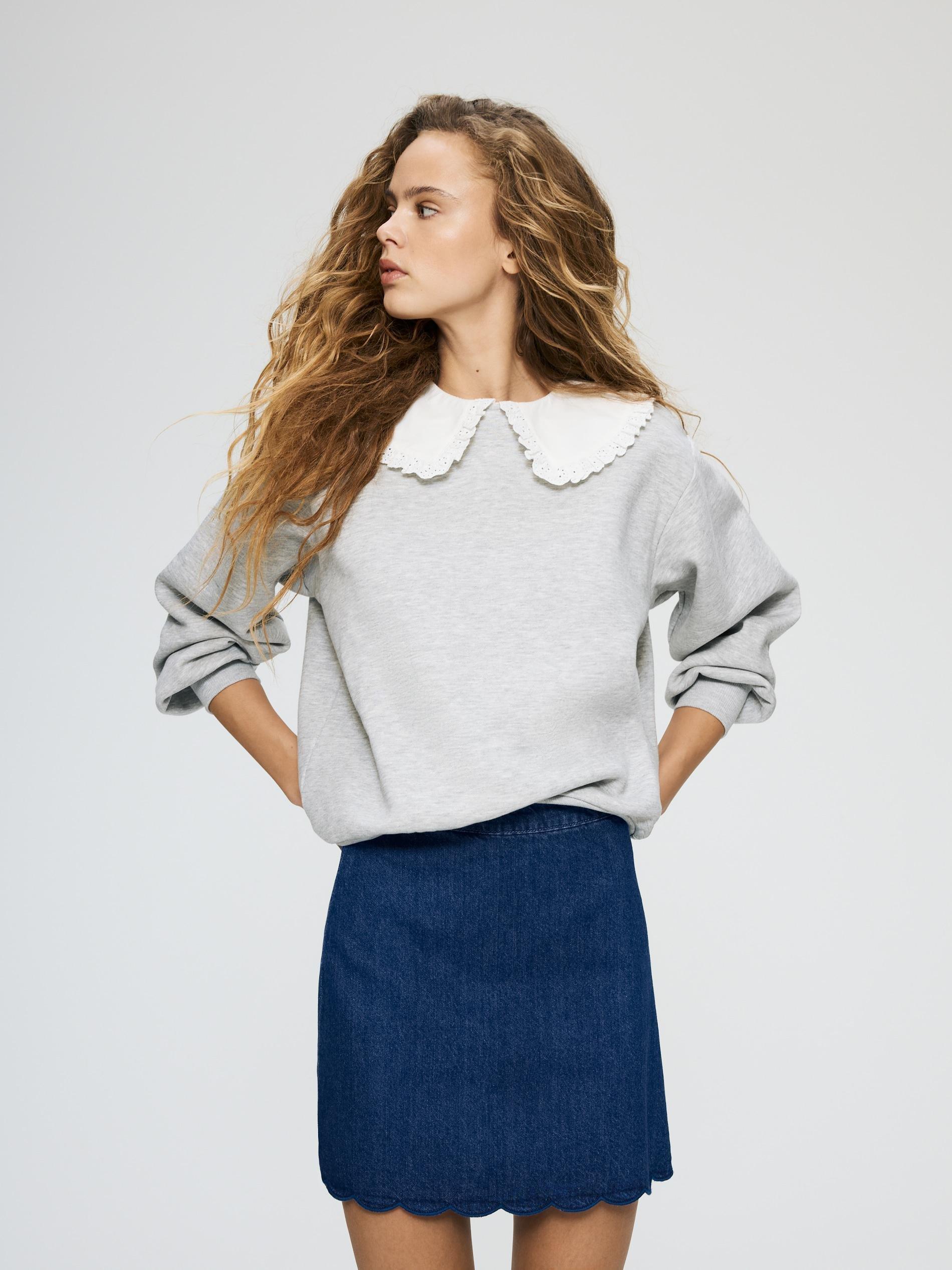 Blue Jeans Denim Mini Skirt, Blue, large image number 3