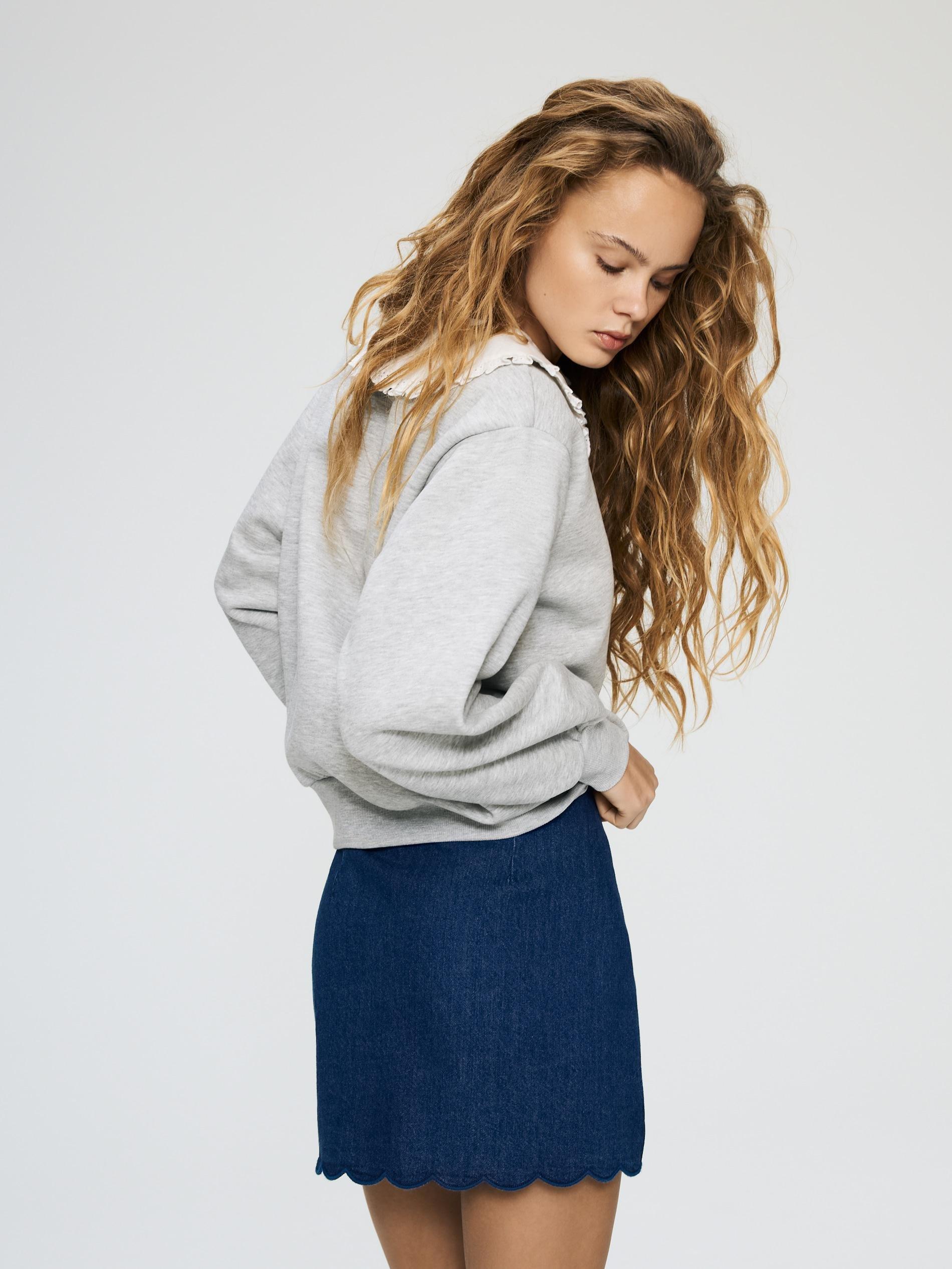 Blue Jeans Denim Mini Skirt, Blue, large image number 4