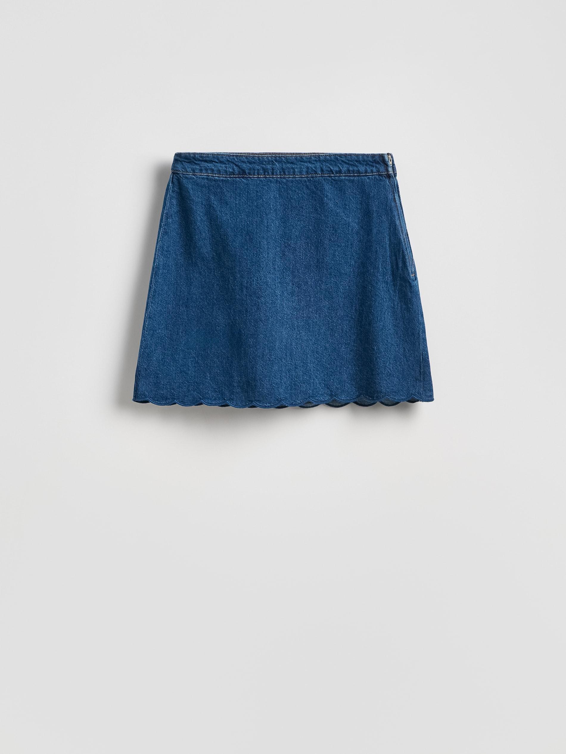 Blue Jeans Denim Mini Skirt, Blue, large image number 5