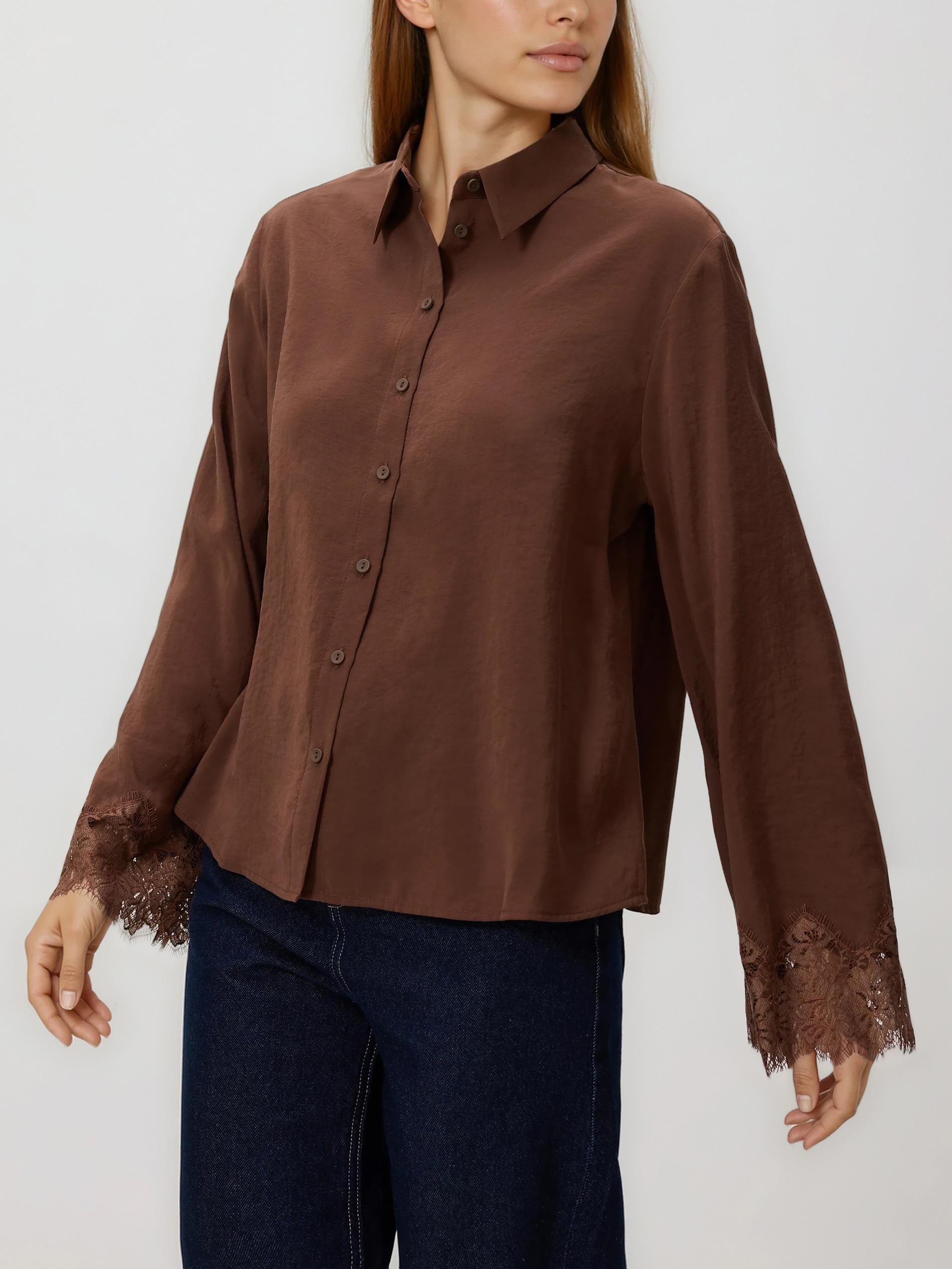 Brown Modal Blend Shirt, Brown, large image number 0