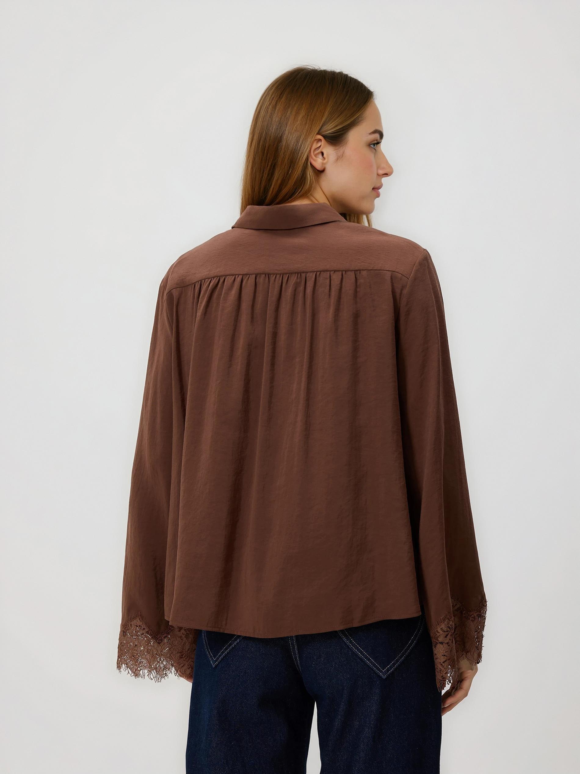 Brown Modal Blend Shirt, Brown, large image number 2