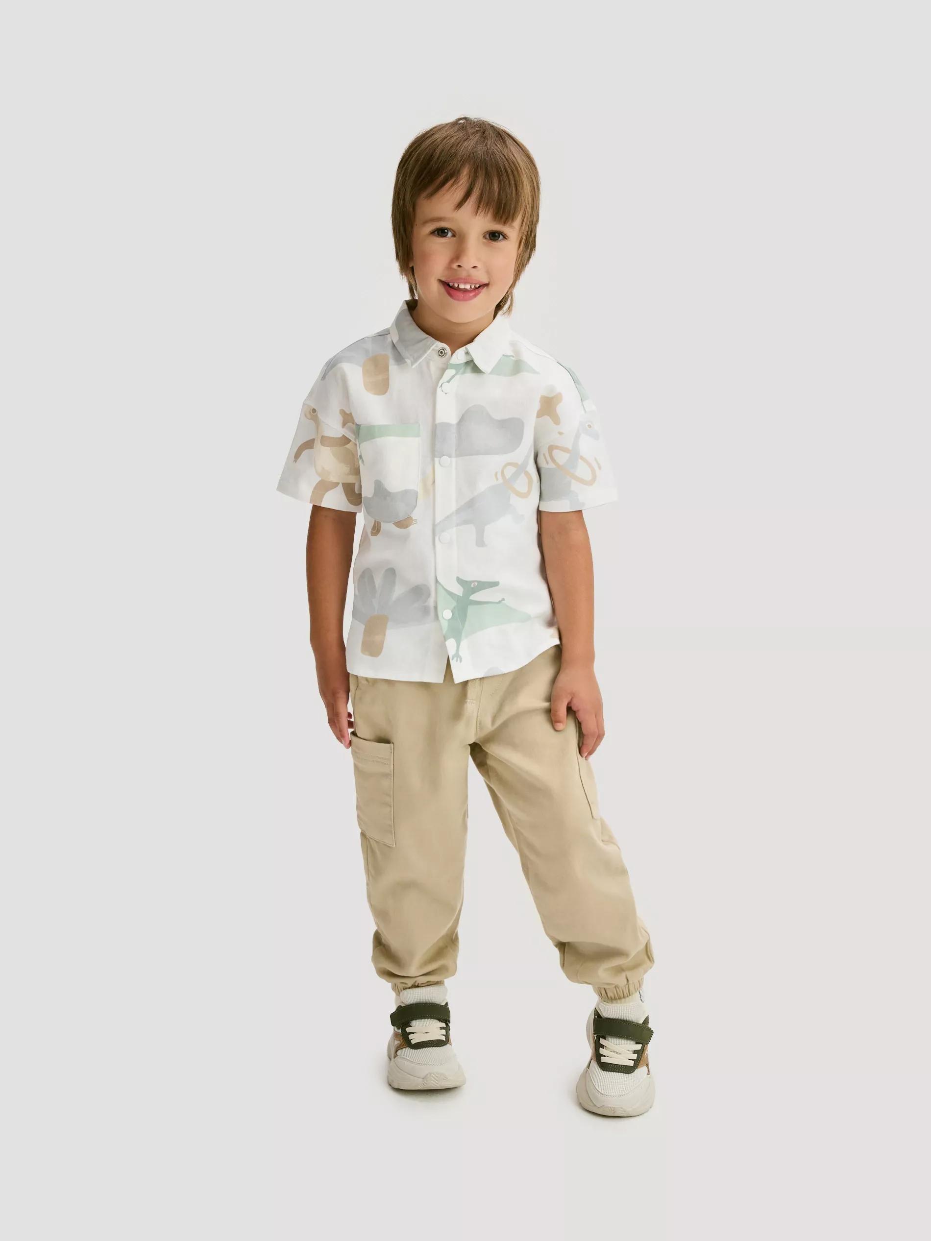 Cream Cotton Shirt, Ivory, large image number 2