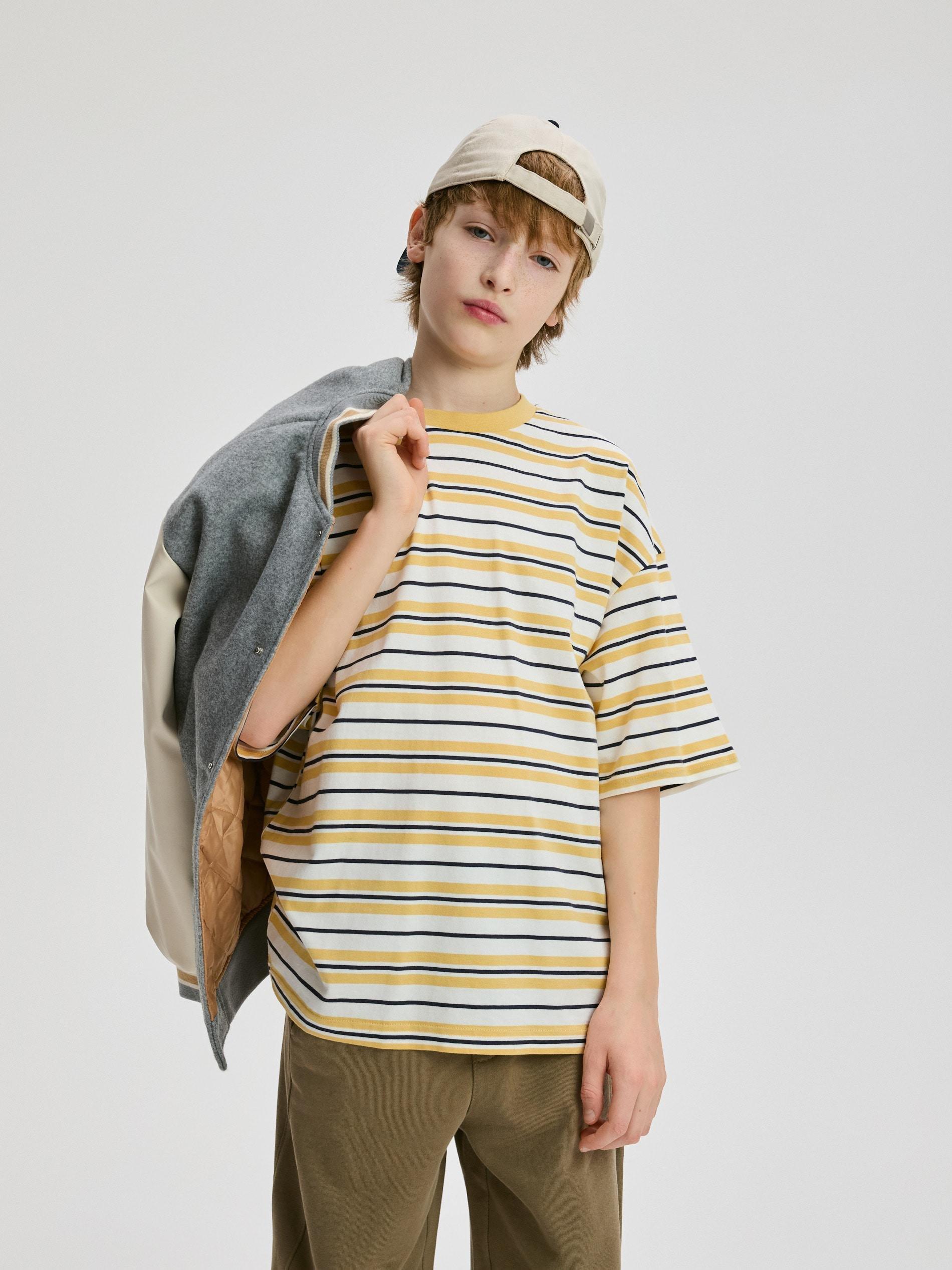 Yellow Stripe T-Shirt, Yellow, large image number 0